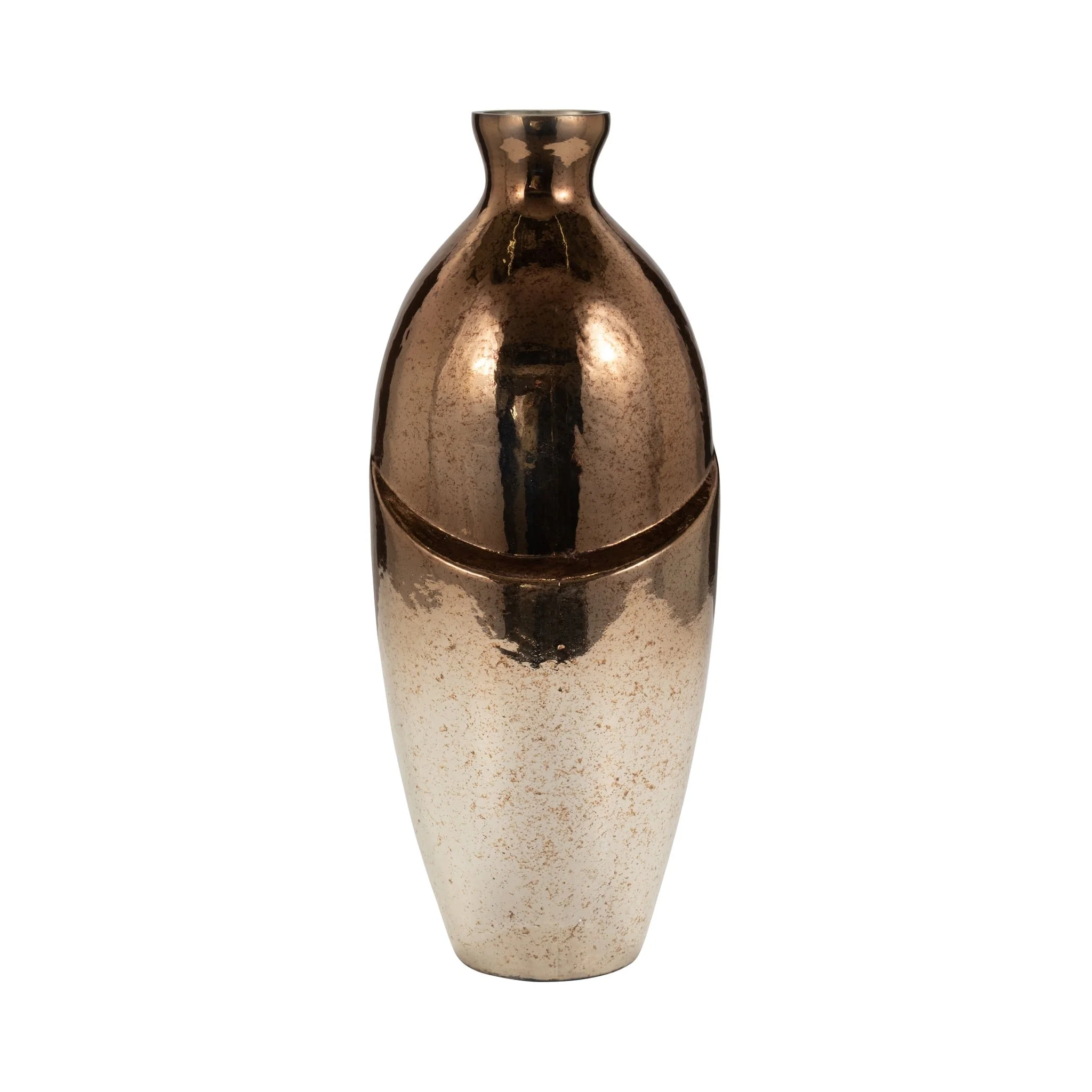 Glass, 19" Abstract Vase, Bronze - Image 4