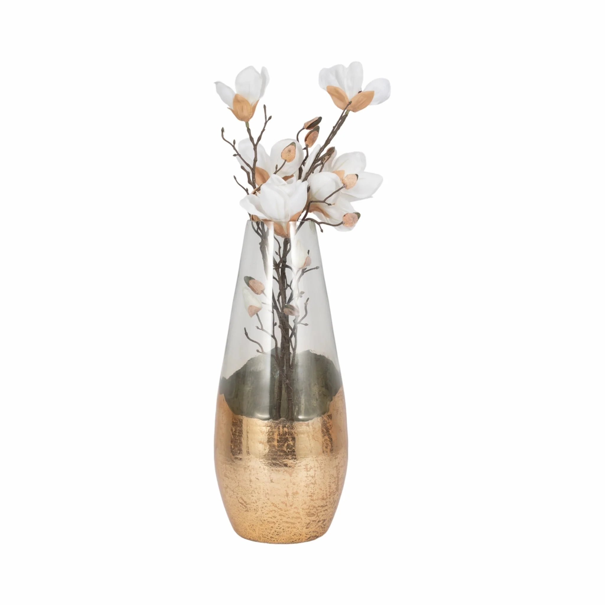 Glass, 19" Gold Dipped Vase, Clear - Image 2