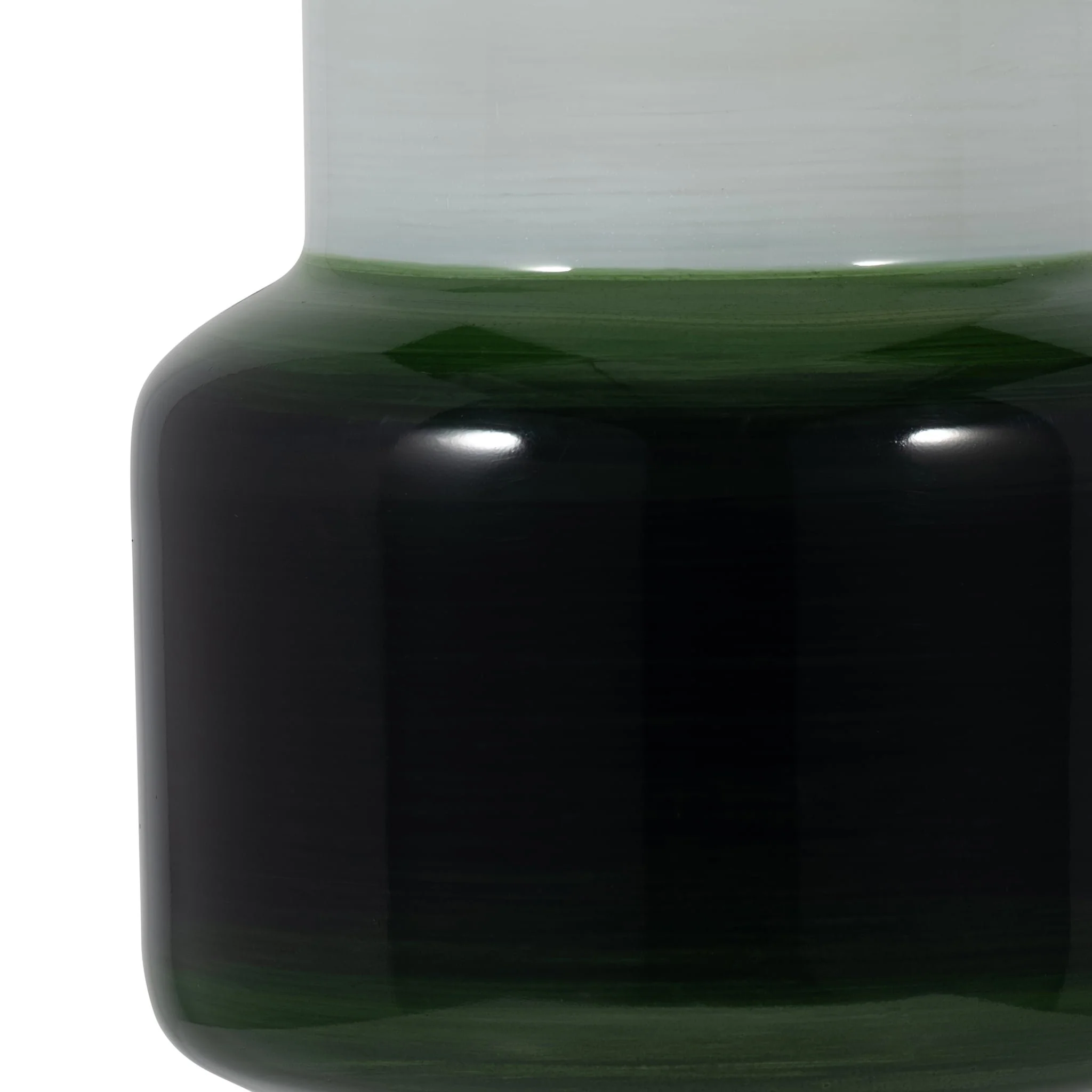 Glass, 19" Modern Cylinder Vase, White/green - Image 4