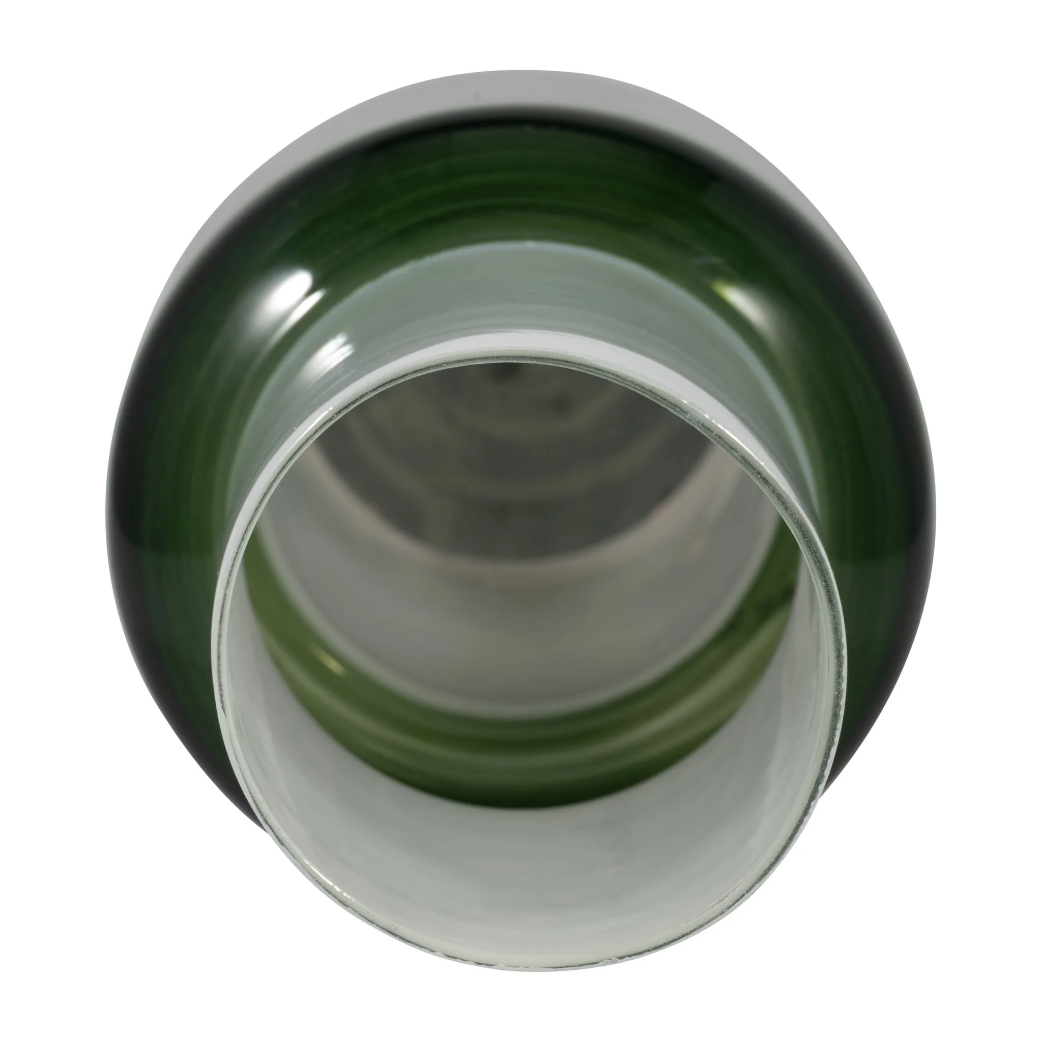Glass, 19" Modern Cylinder Vase, White/green - Image 5