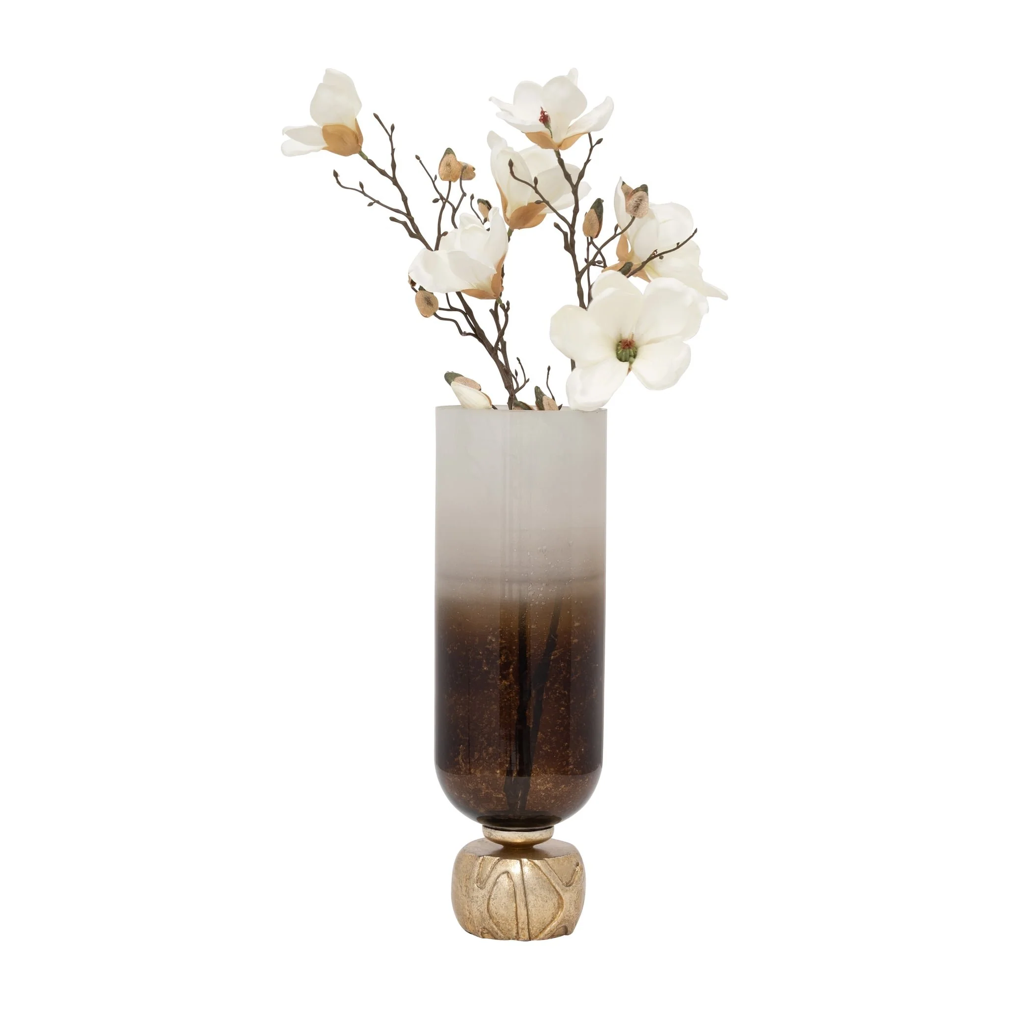 Glass, 19" Ombre Candleholder On Base, Ivory/gold - Image 3