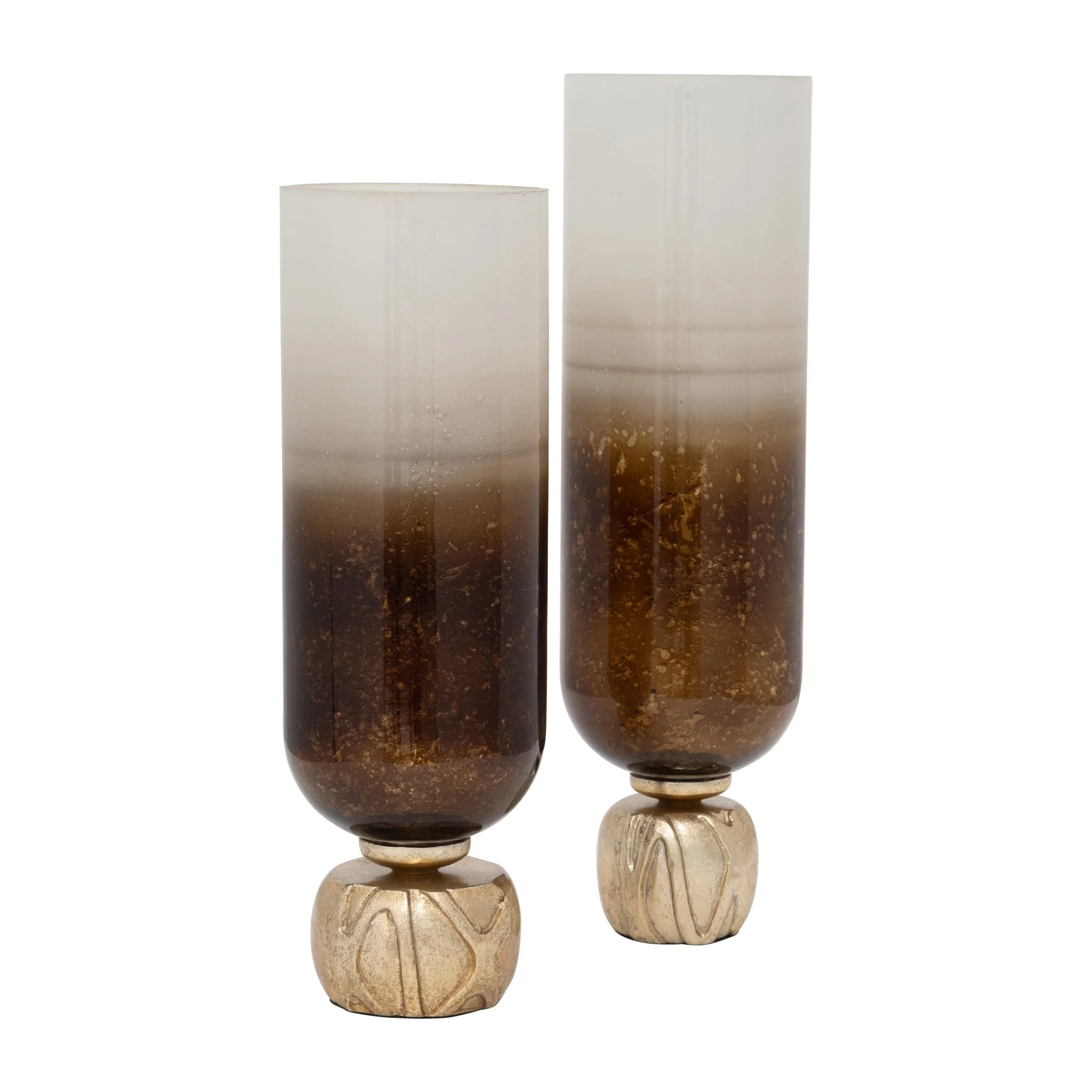 Glass, 19" Ombre Candleholder On Base, Ivory/gold - Image 7