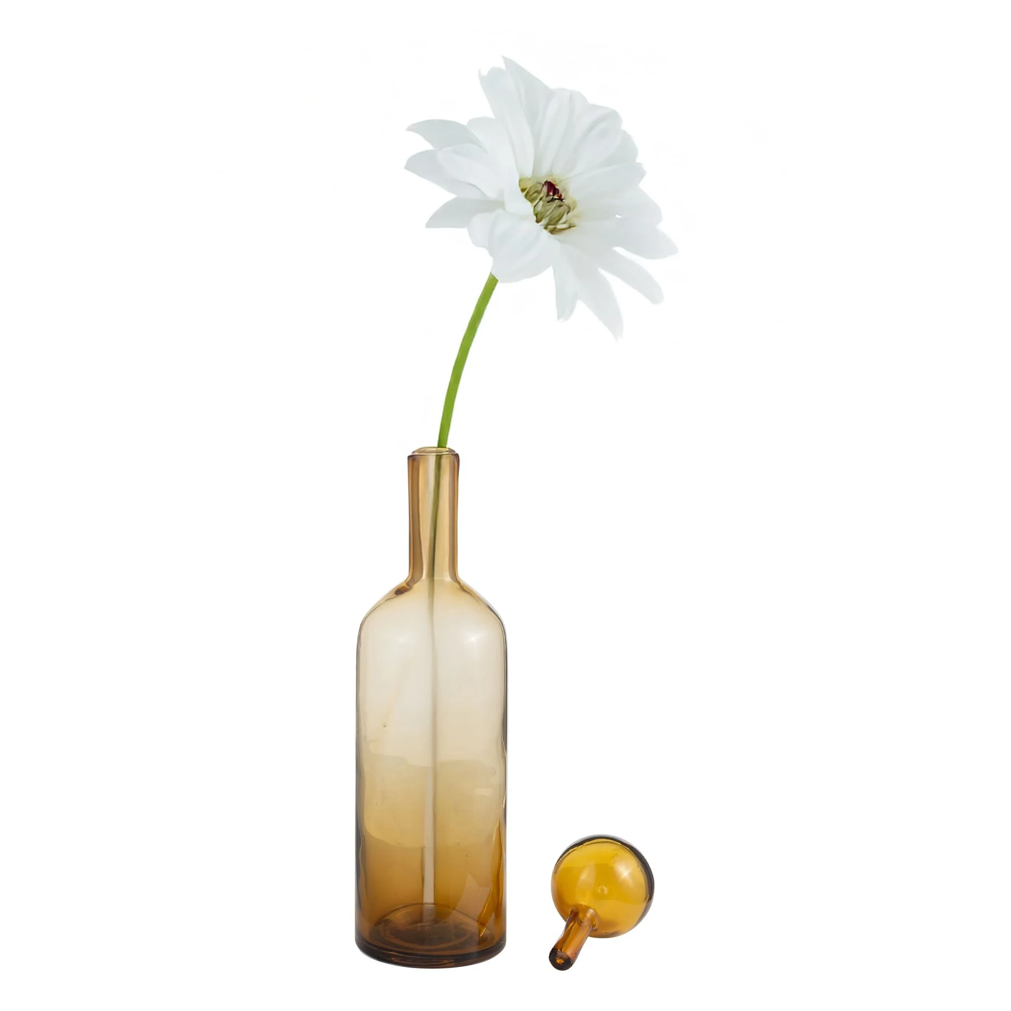 Glass, 20" Bottle W/ Stopper Amber - Image 2