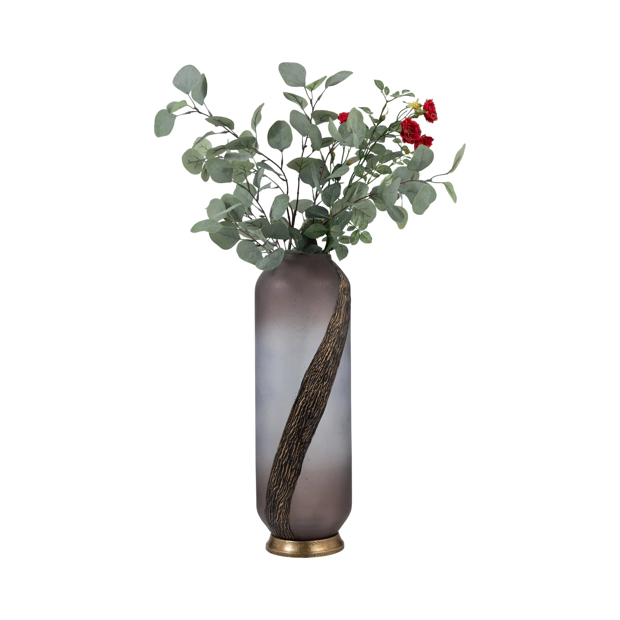 Glass, 20" Metallic Detail Vase,  Blush - Image 2