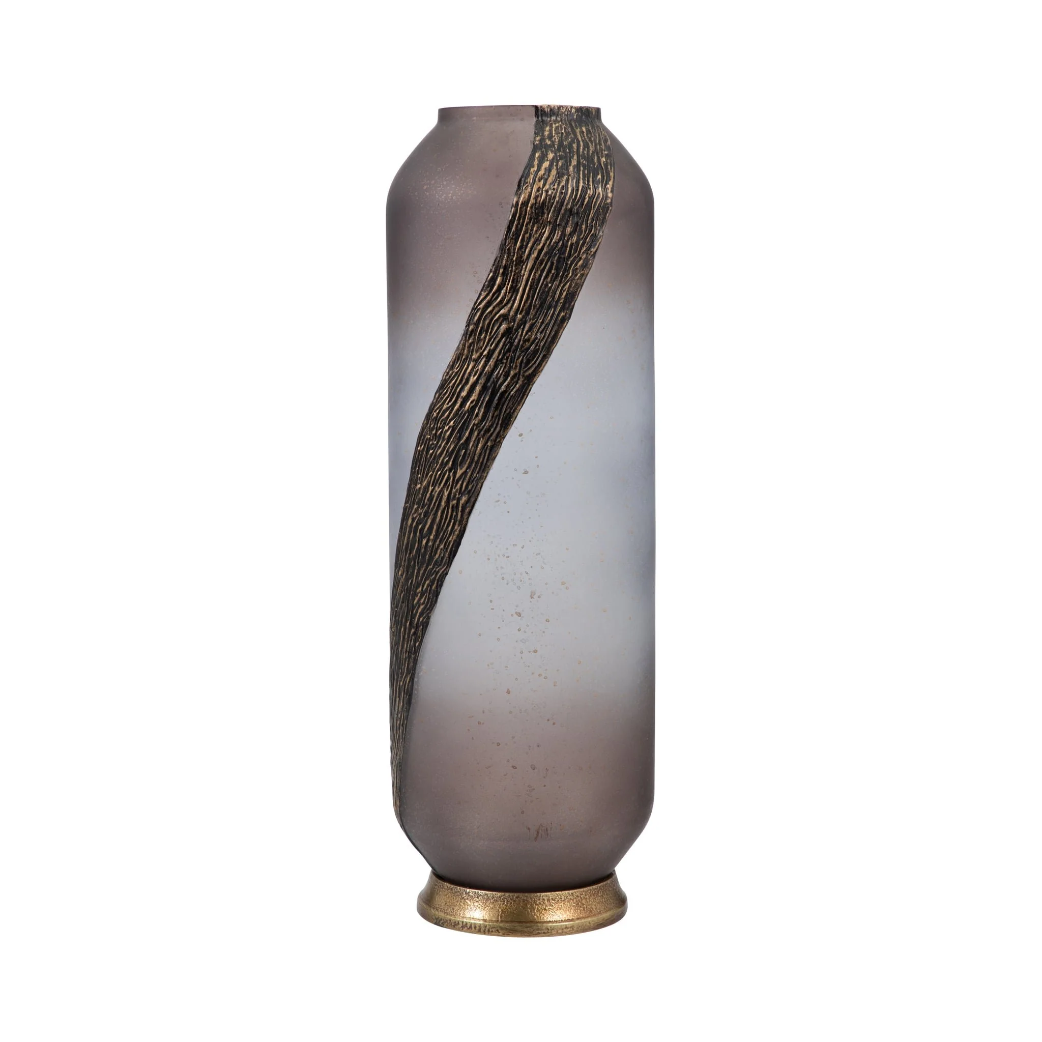 Glass, 20" Metallic Detail Vase,  Blush - Image 4