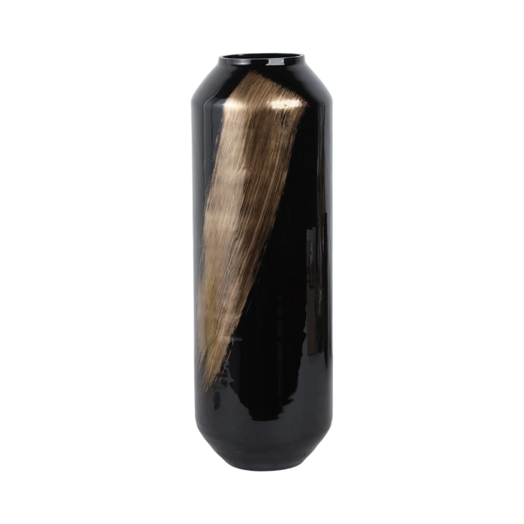 Glass,20",star Dust Vase,gold/black(golden Swooch)