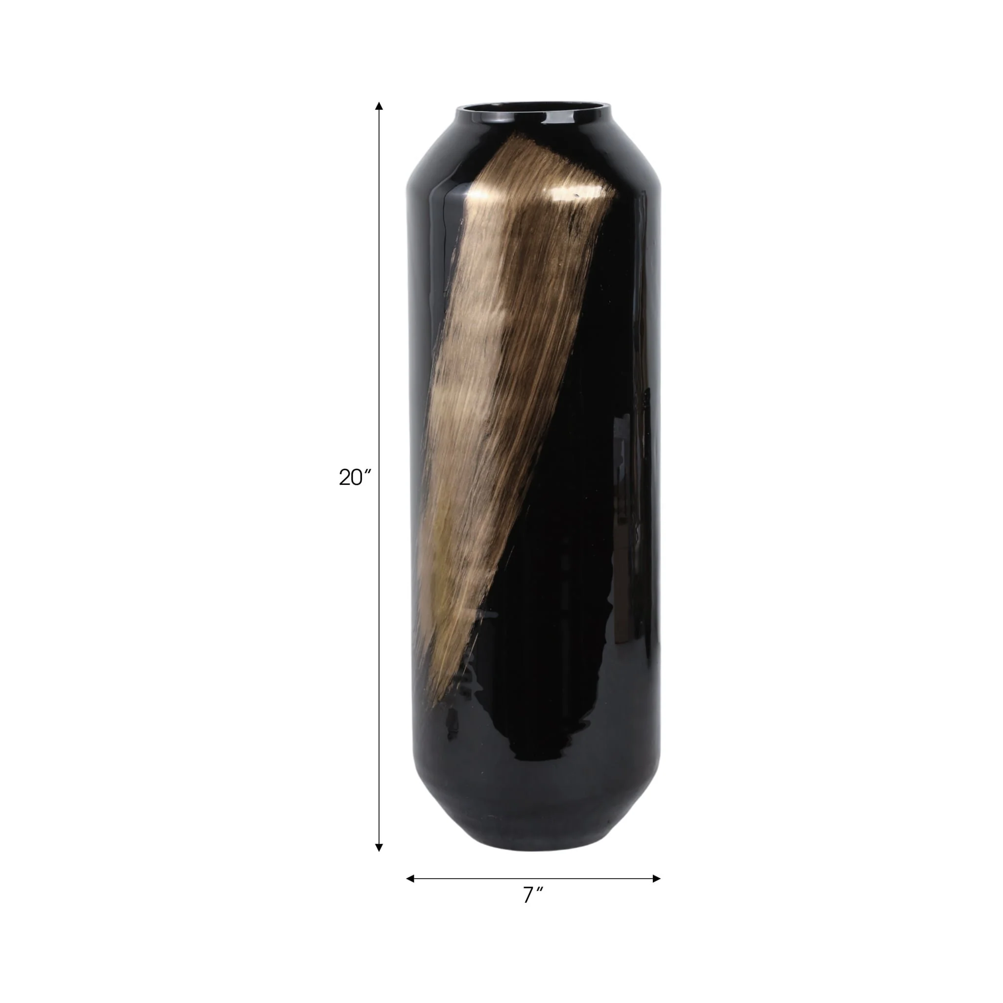 Glass,20",star Dust Vase,gold/black(golden Swooch) - Image 8