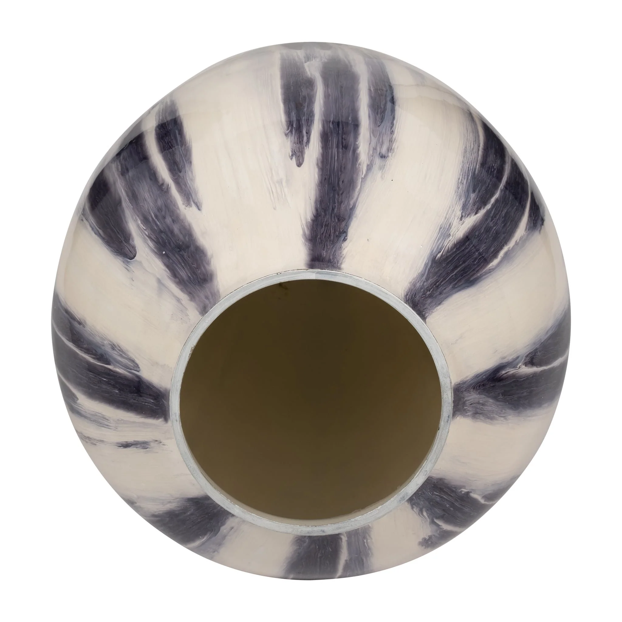 Glass, 20" Striped Vase, Black/white - Image 5