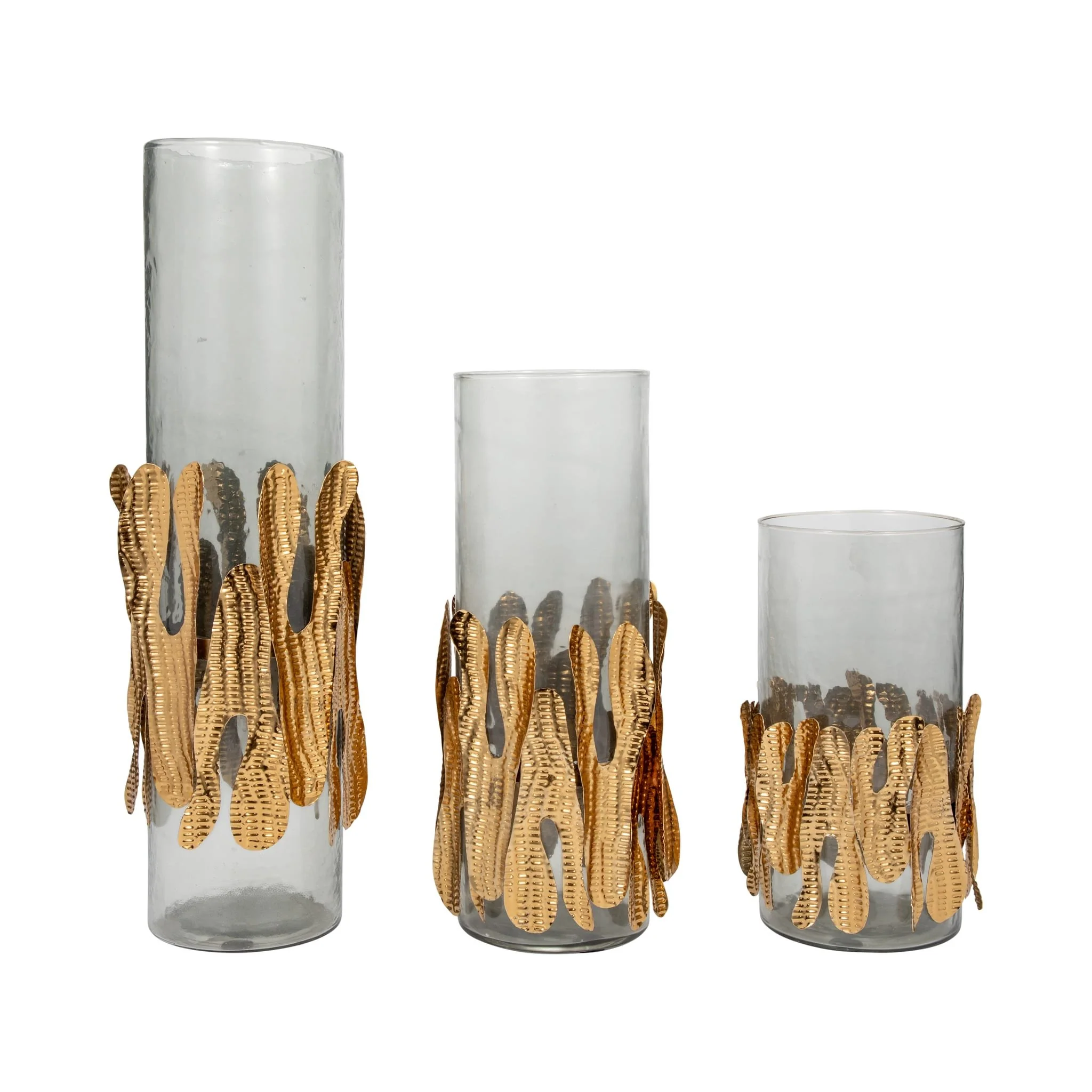 Glass, 20"h Candle Holder W/ Metal Detail, Gray/ch - Image 7