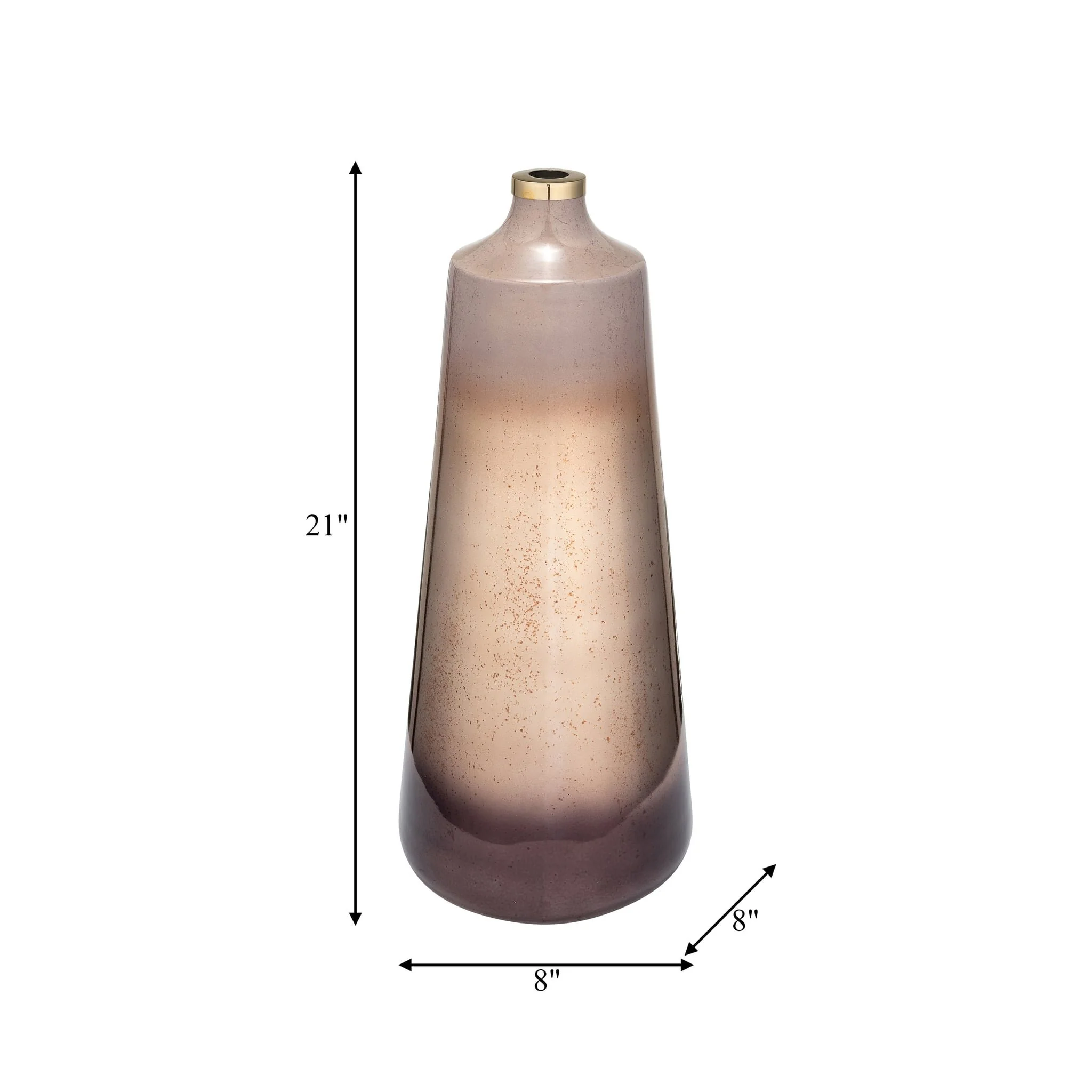 Glass, 21"h Vase W/ Ring, Champagne - Image 7