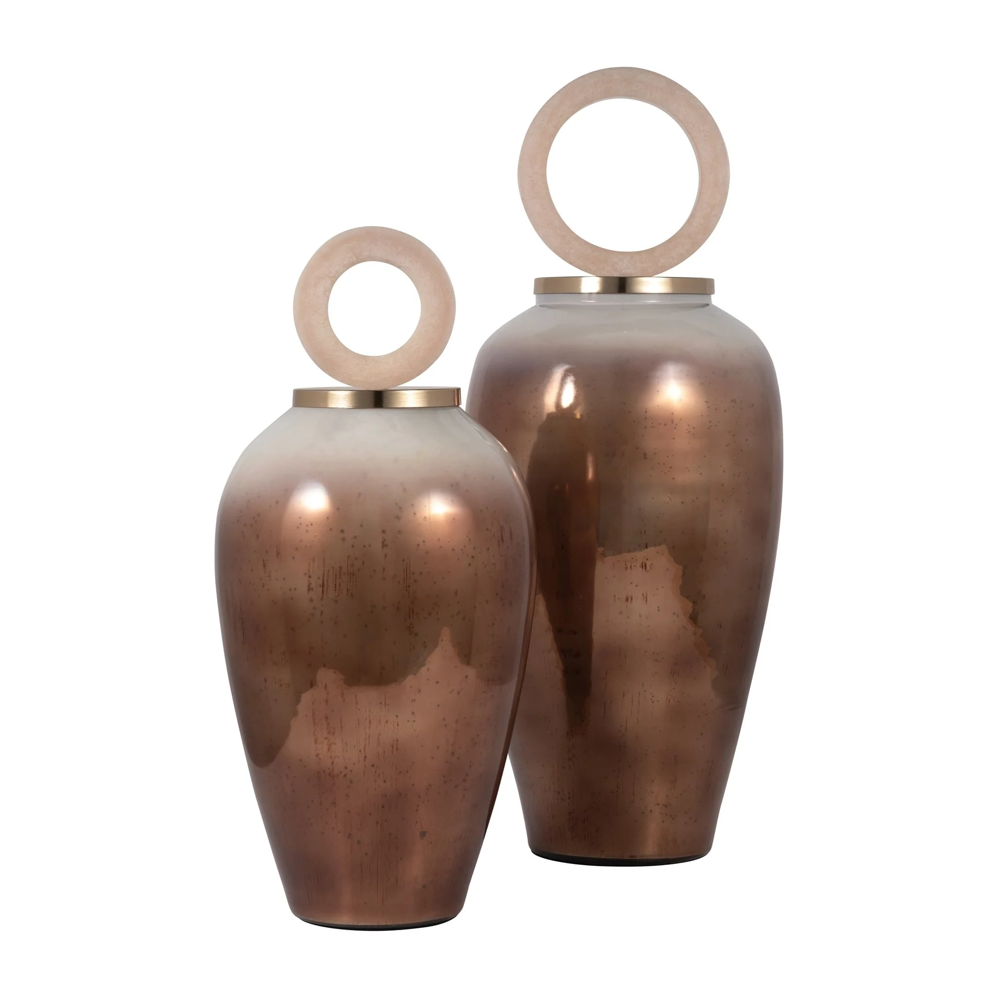 Glass, 22" Vase Round Resin Topper, Copper - Image 7