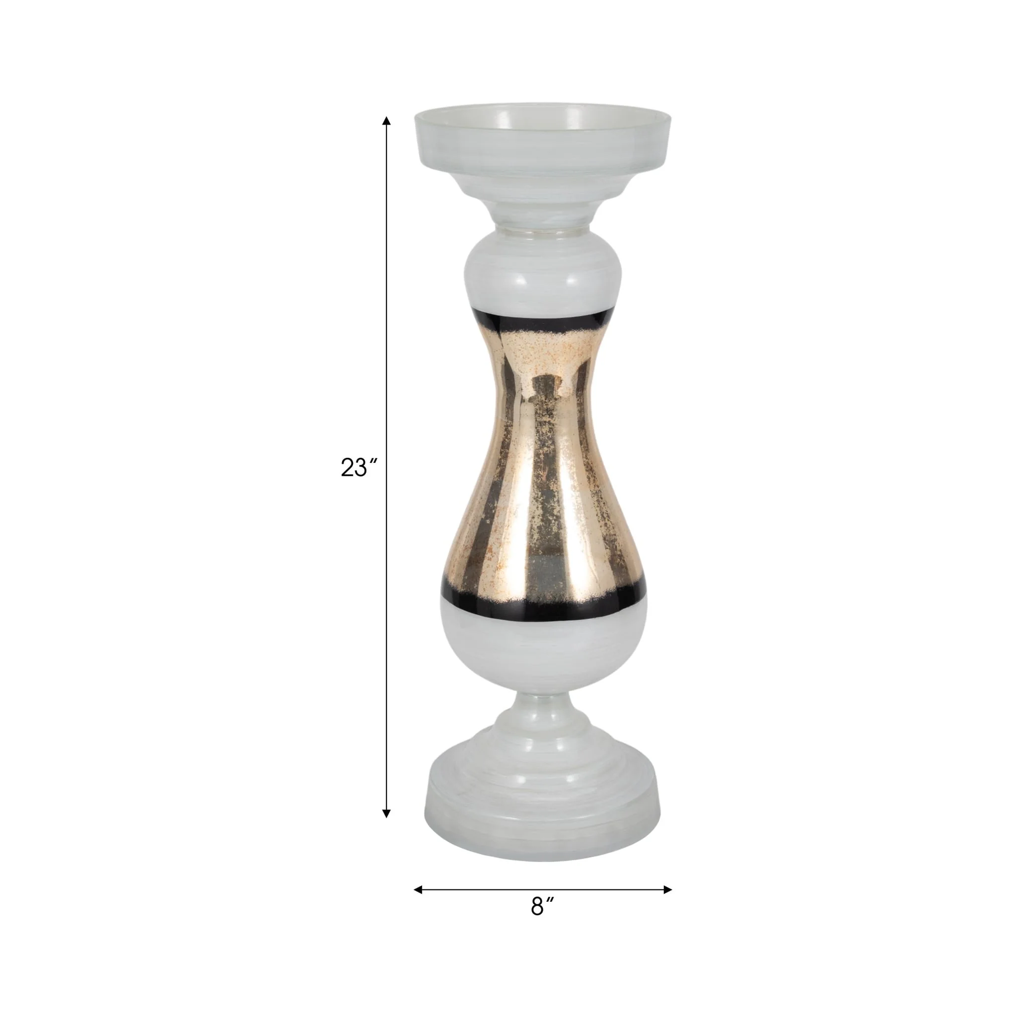 Glass, 23" Candle Holder, White - Image 8