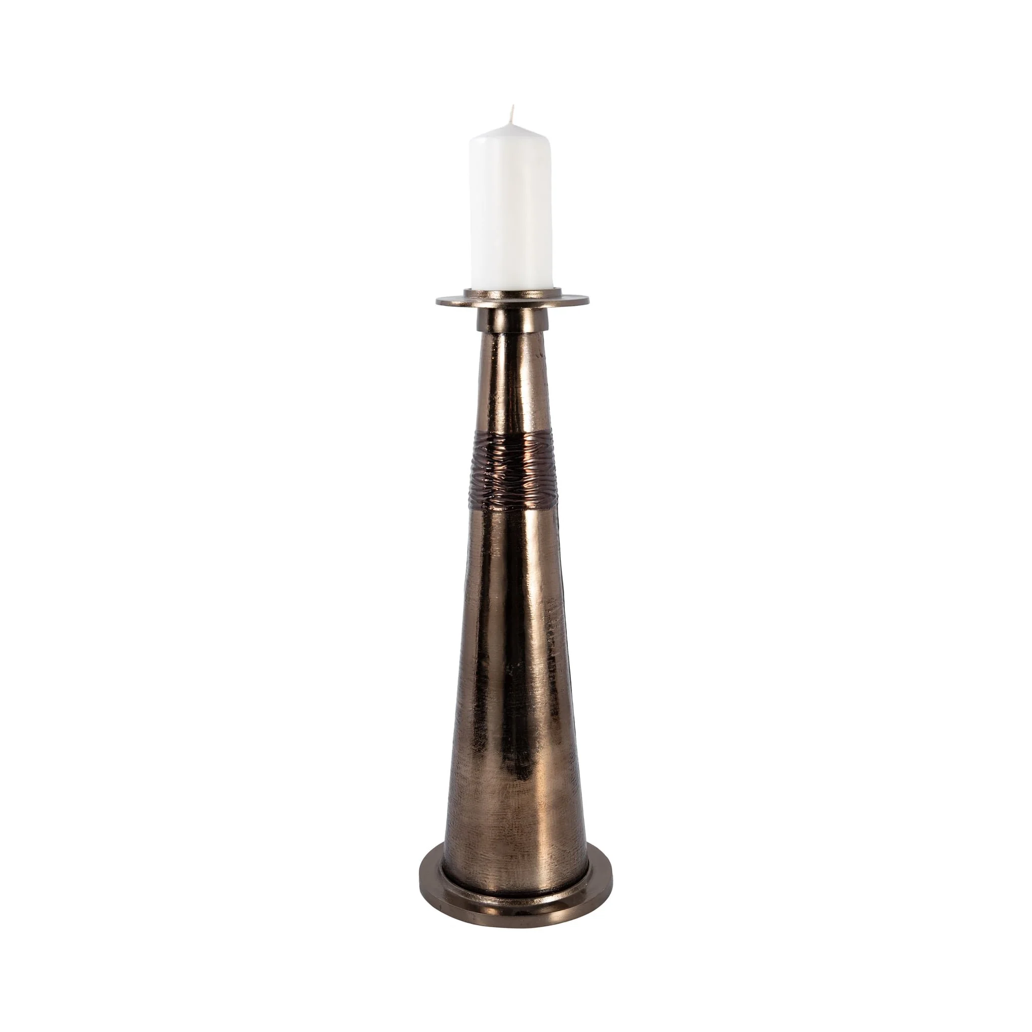 Glass, 24" Pillar Holder, Bronze - Image 2