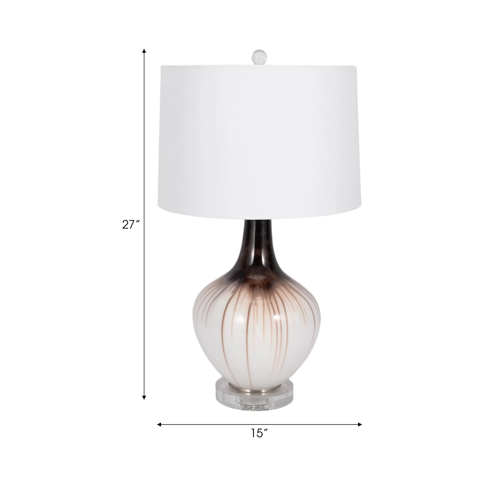 Glass 26" 2-tone Bottle Table Lamp, White - Image 6