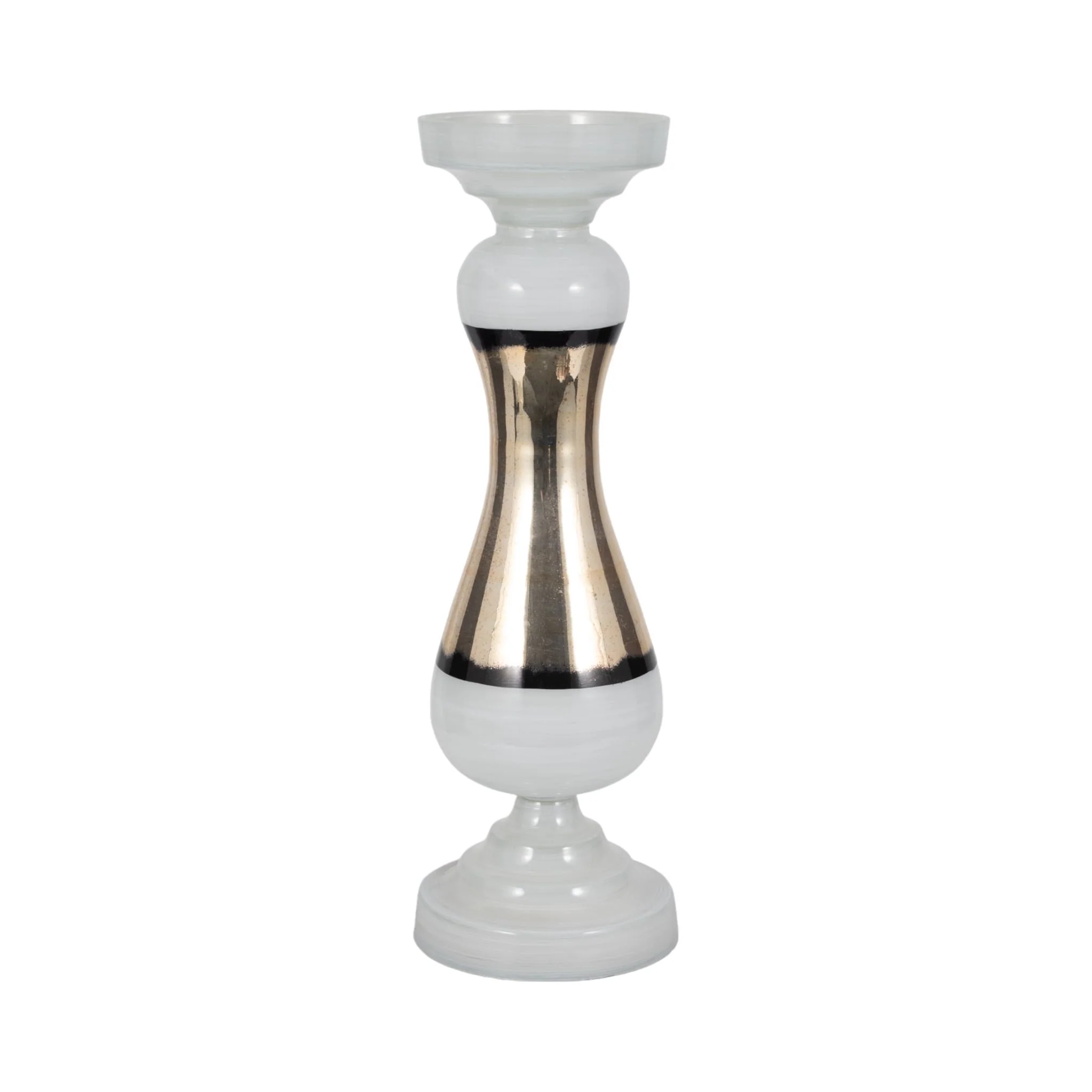 Glass, 26" Candle Holder, White