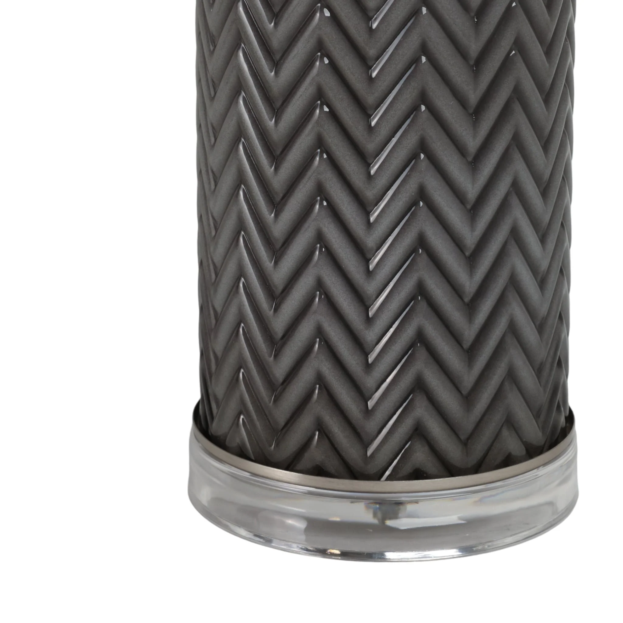 Glass 28"  Chevron Table Lamp, Gray/white - Image 5