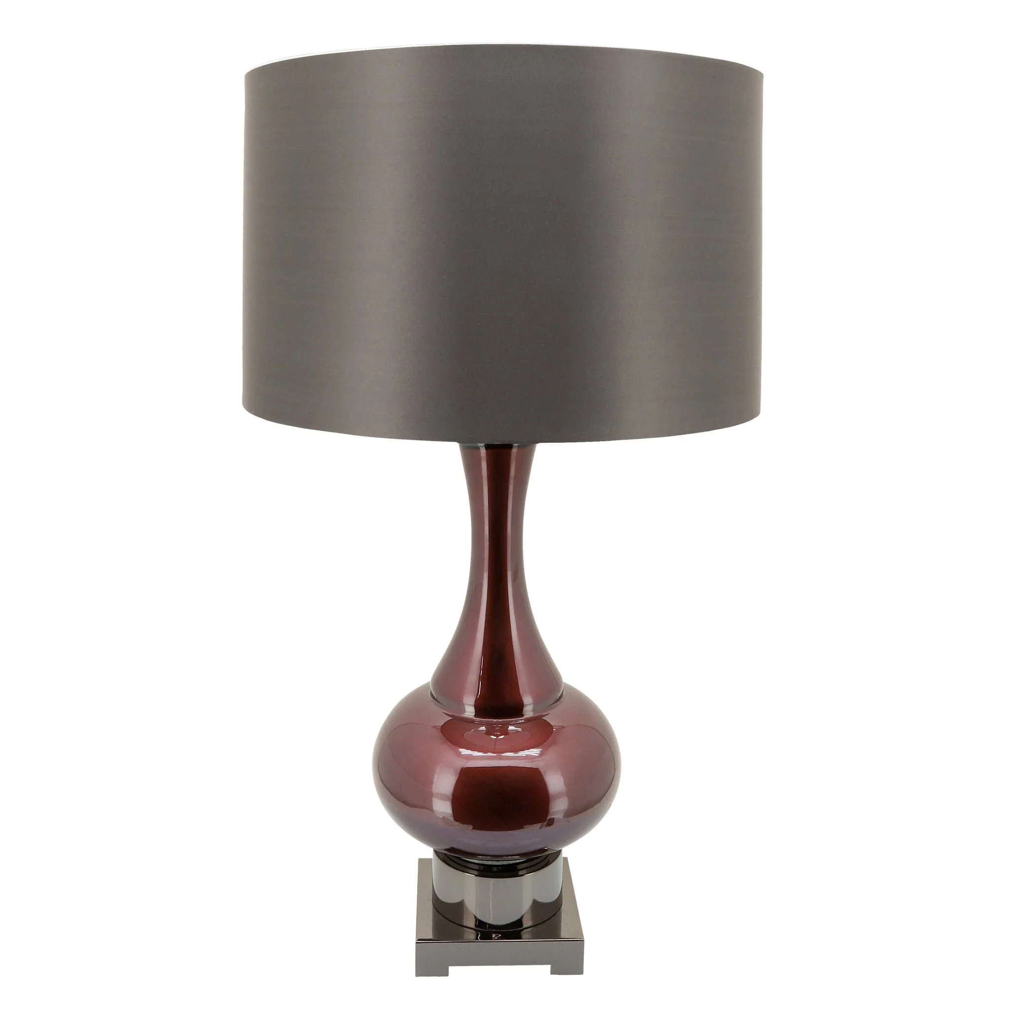 Glass 31" Genie Bottle Table Lamp, Burgundy - Image 2