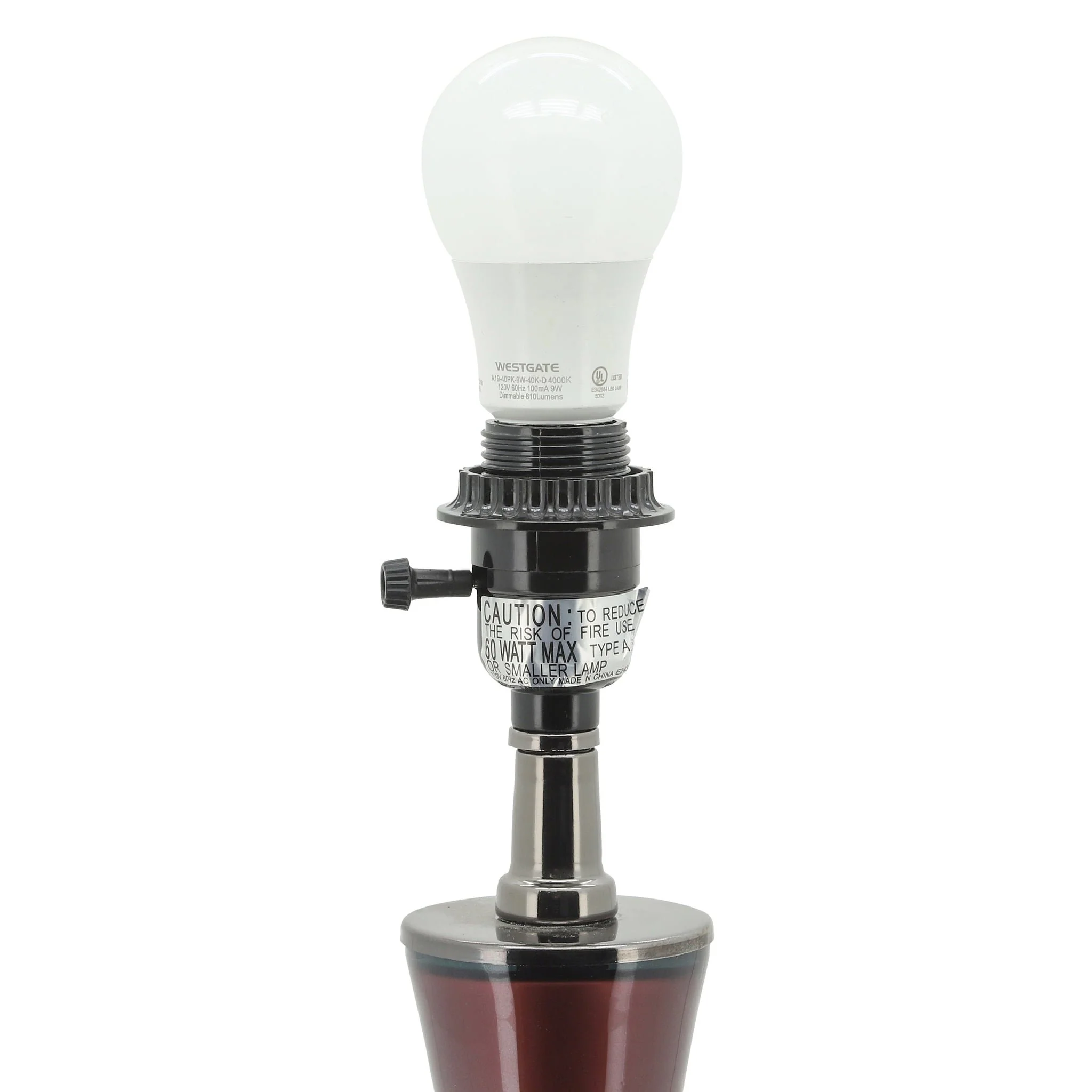 Glass 31" Genie Bottle Table Lamp, Burgundy - Image 6