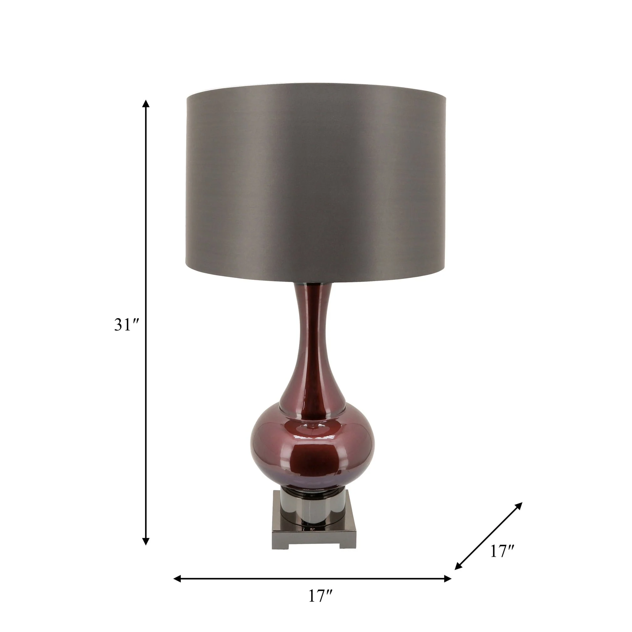 Glass 31" Genie Bottle Table Lamp, Burgundy - Image 7