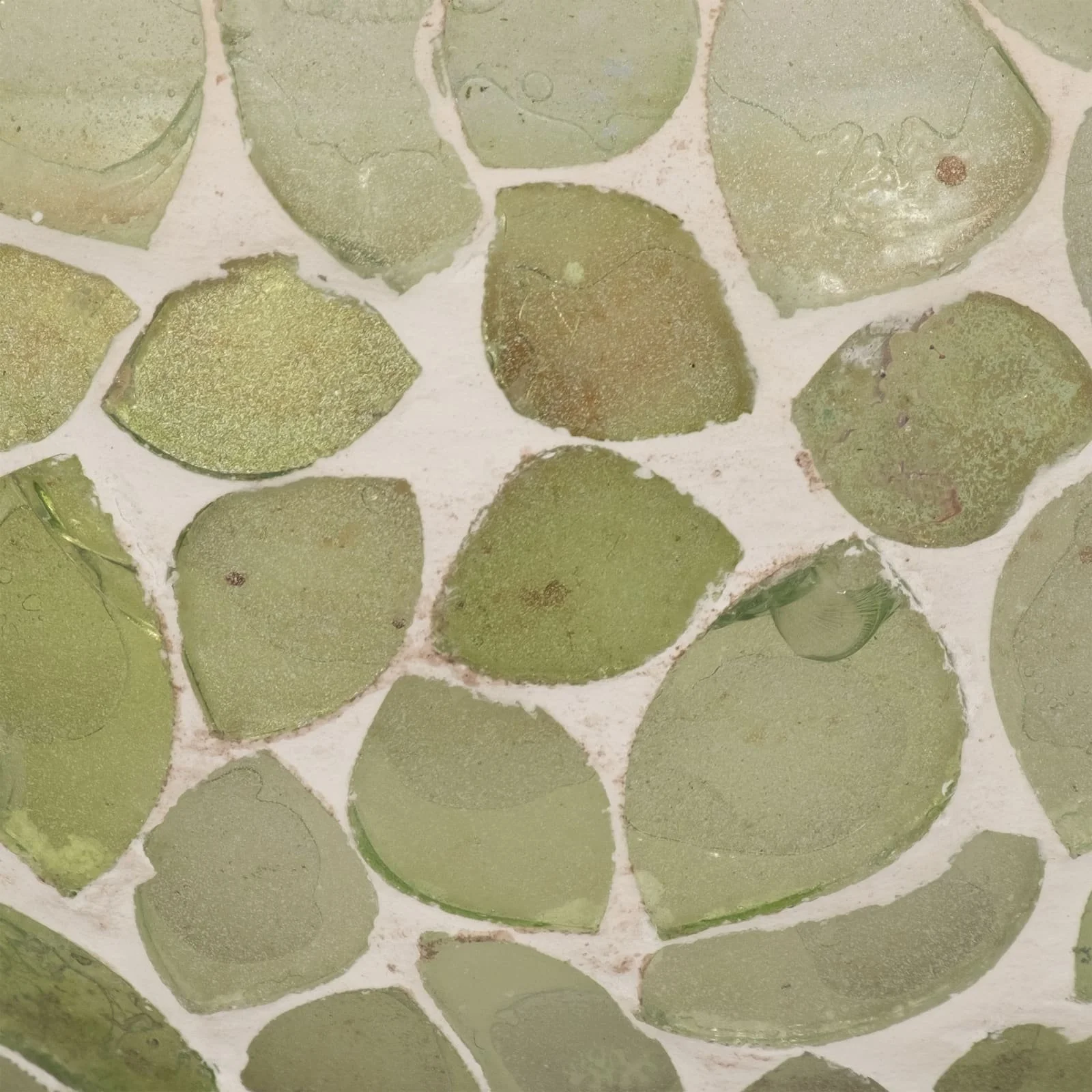 Glass, 4" 10 Oz Mosaic Scented Candle, Light Green - Image 5