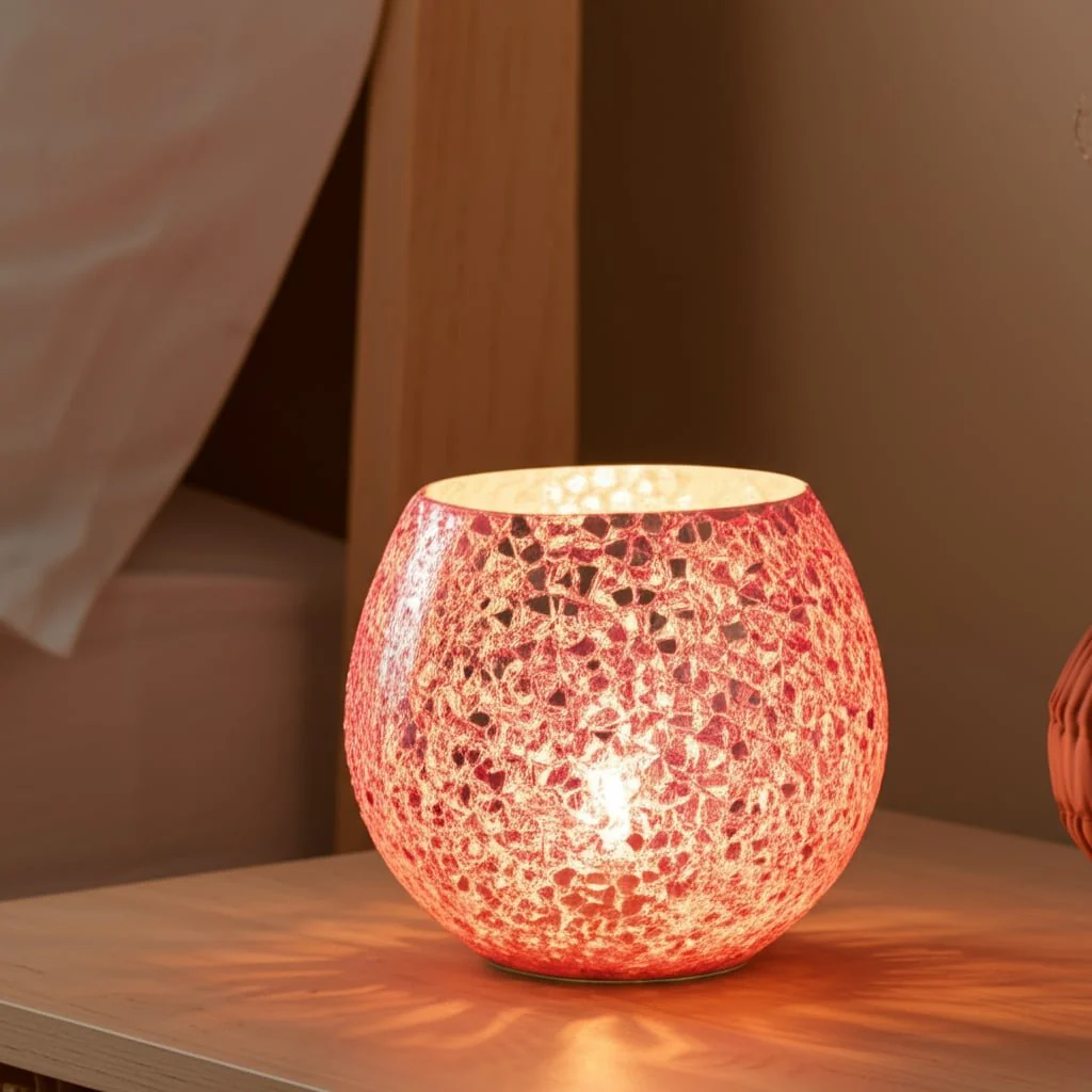 Glass, 4" 11 Oz Crackled Scented Candle, Pink - Image 12
