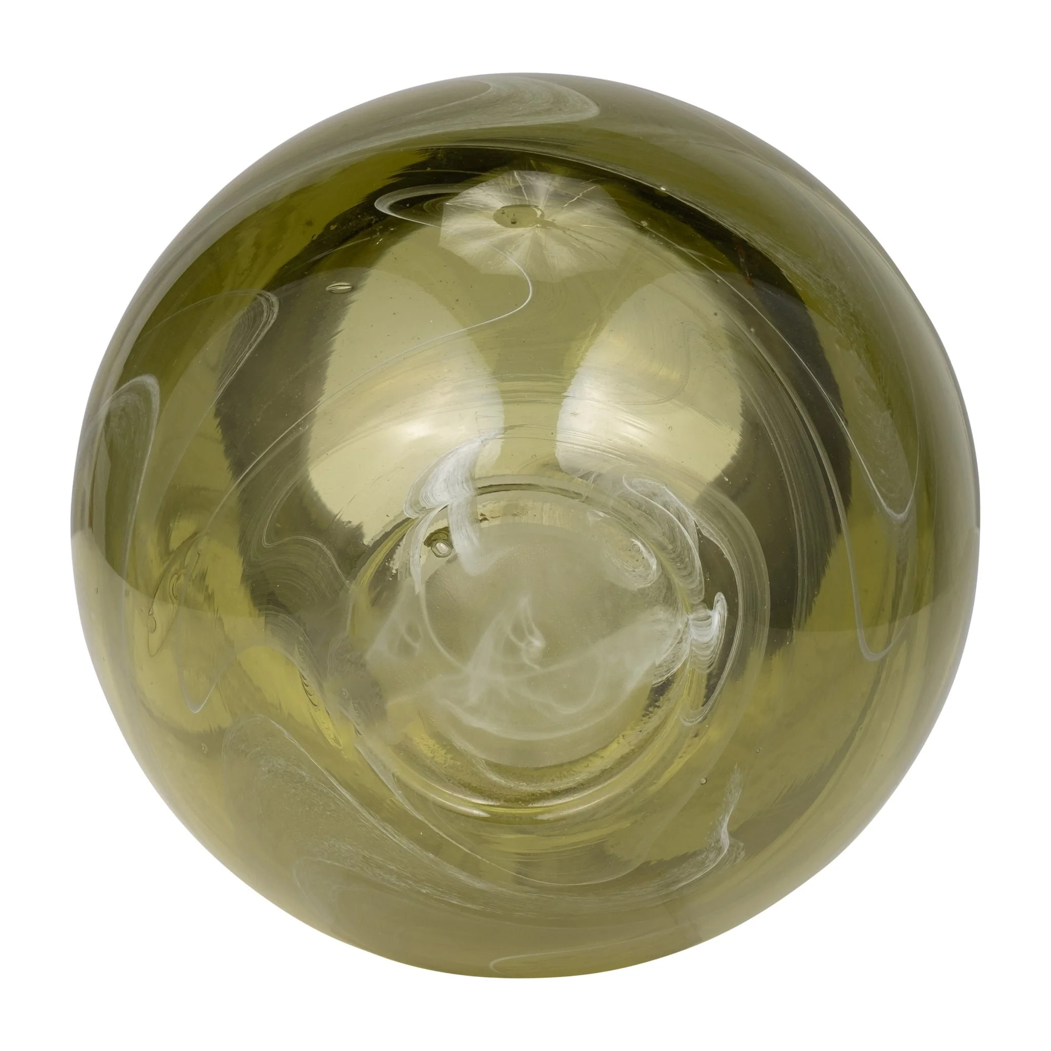 Glass, 7" Bowl Green Swirl - Image 6