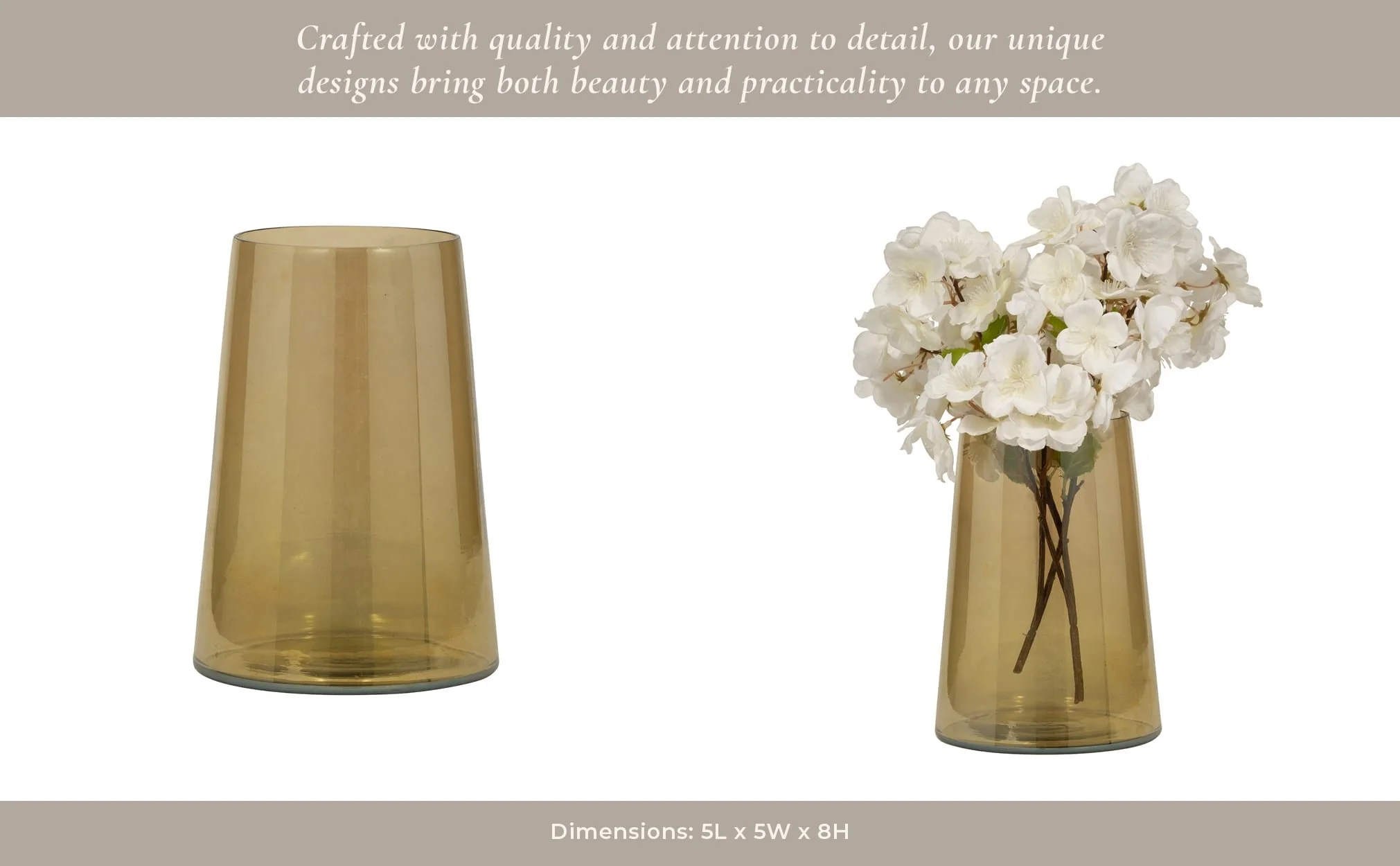 Glass, 8" Luster Vase, Gold - Image 14