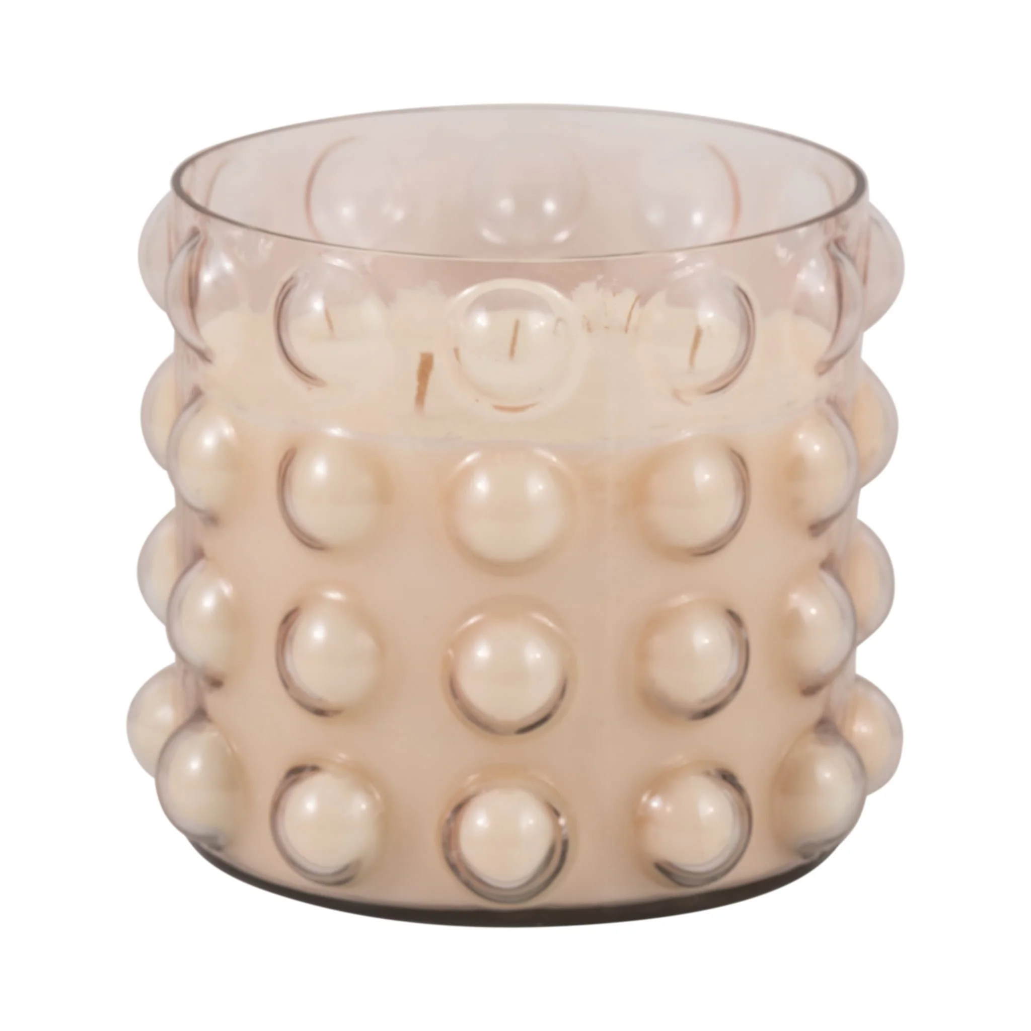 Glass, 9" 102 Oz Bubble Candle, Pink