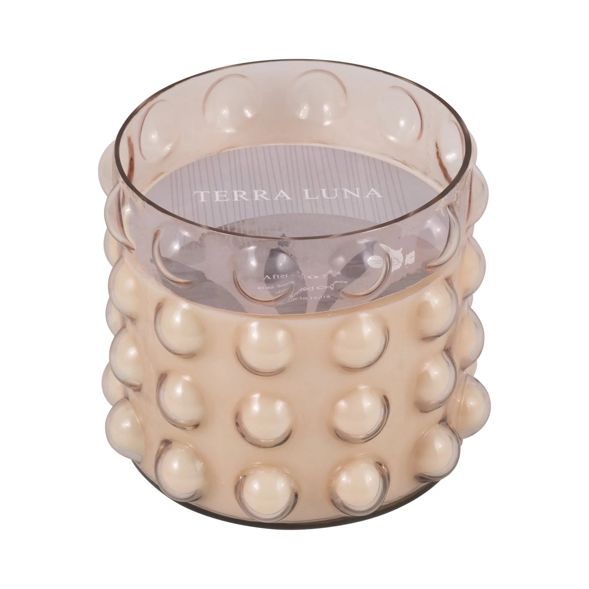 Glass, 9" 102 Oz Bubble Candle, Pink - Image 2