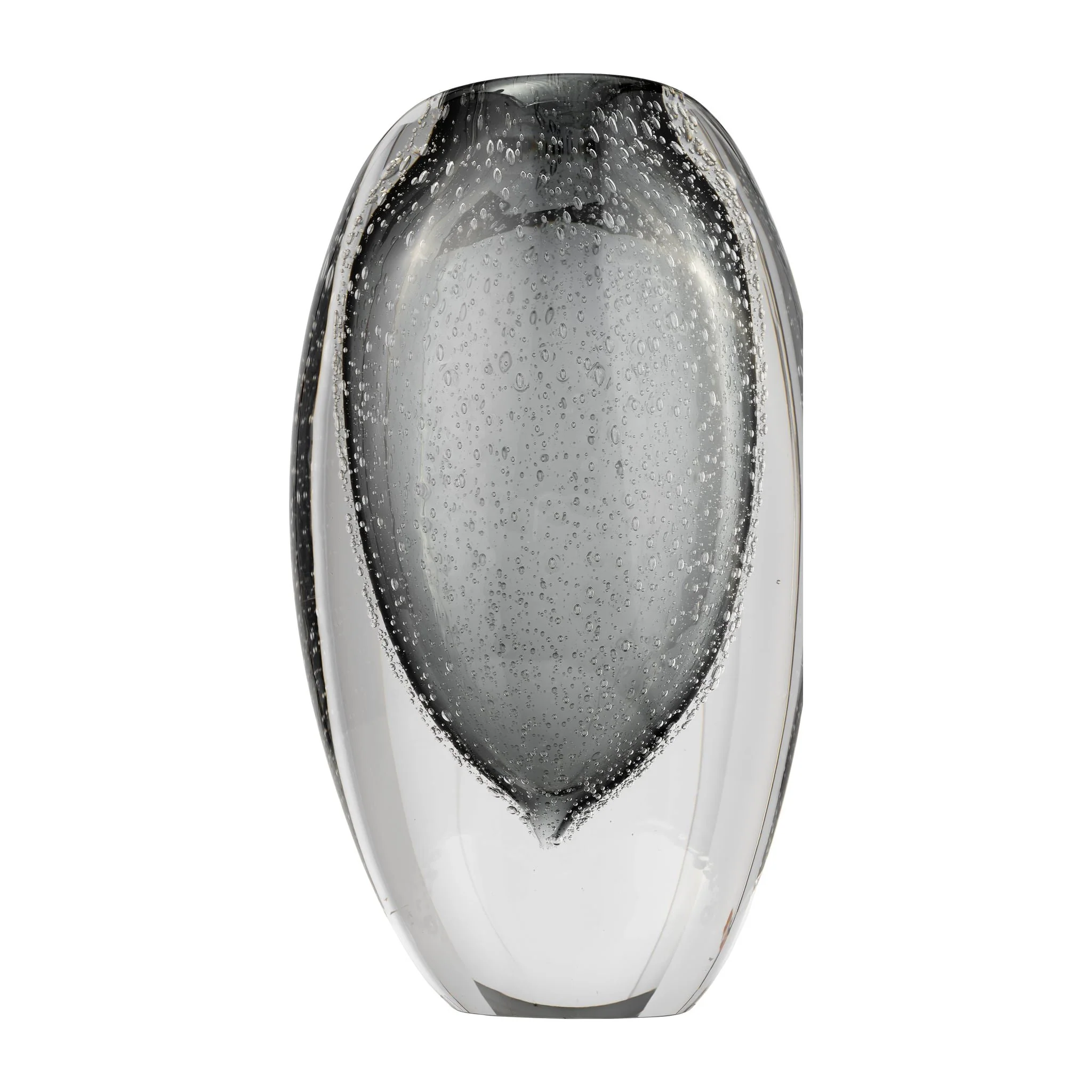 Glass, 9"h Ellipse Vase, Smoke - Image 4