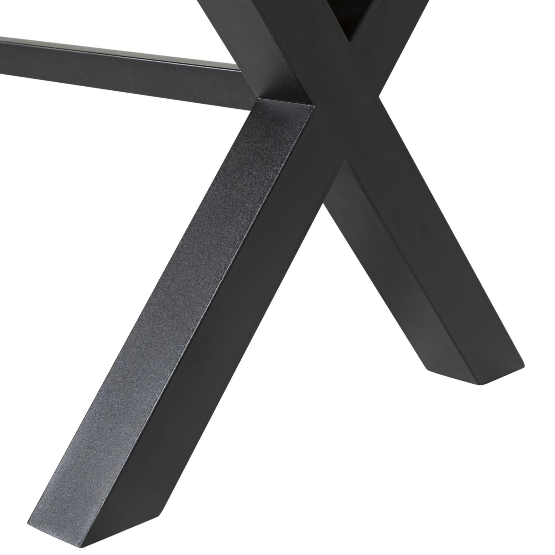 Glendora Outdoor Patio Live Edge Dining Table in Eucalyptus Wood with Black Metal Base - Image 7