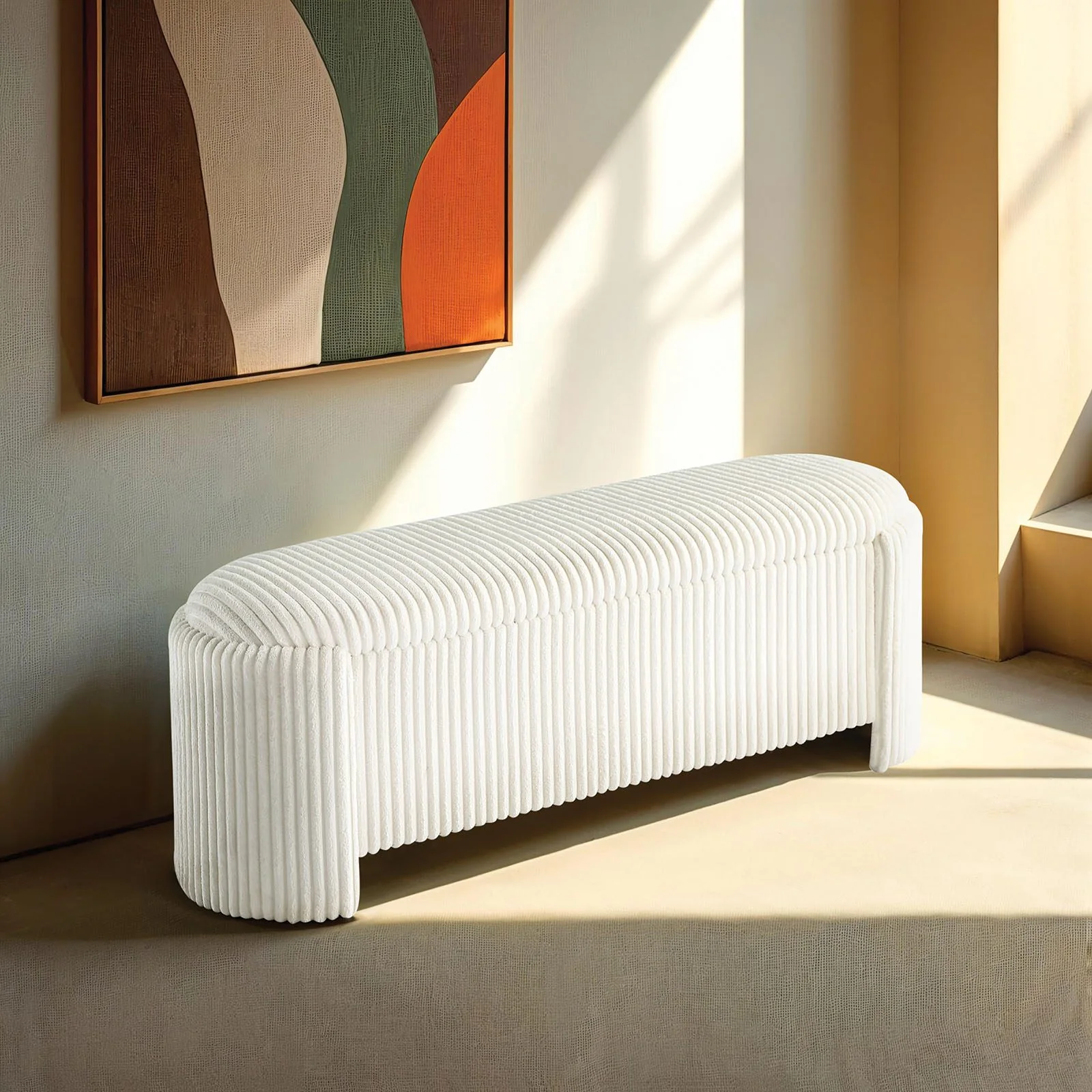 Grainne Storage Bench, White