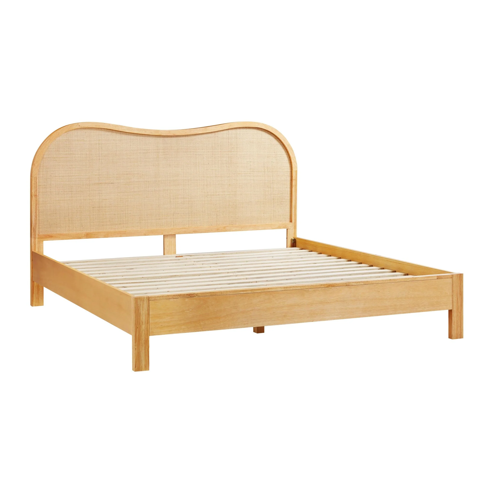 Grappa Natural Wood & Raffia King Bed - Image 8