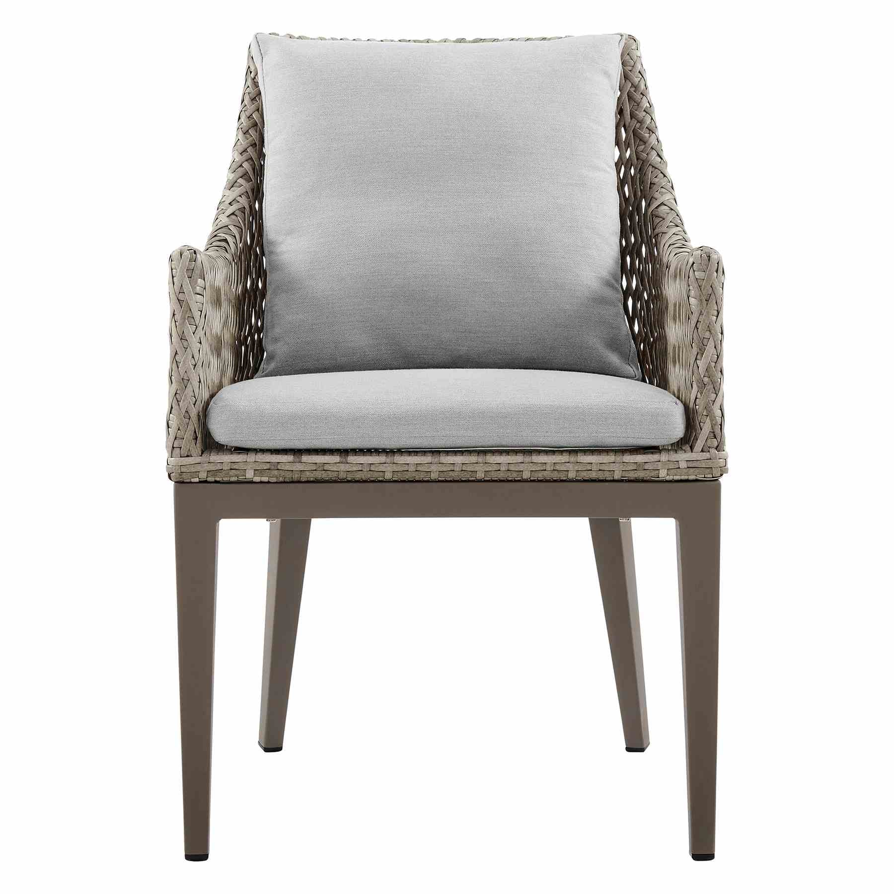 Grenada 7 Piece Gray Aluminum Outdoor Dining Set with Gray Fabric - Image 3