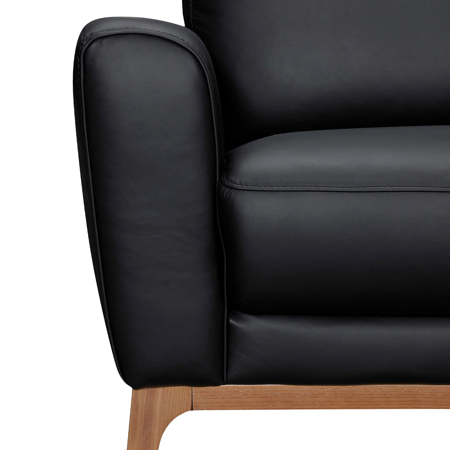 Greyson 83" Black Leather Sofa - Image 4