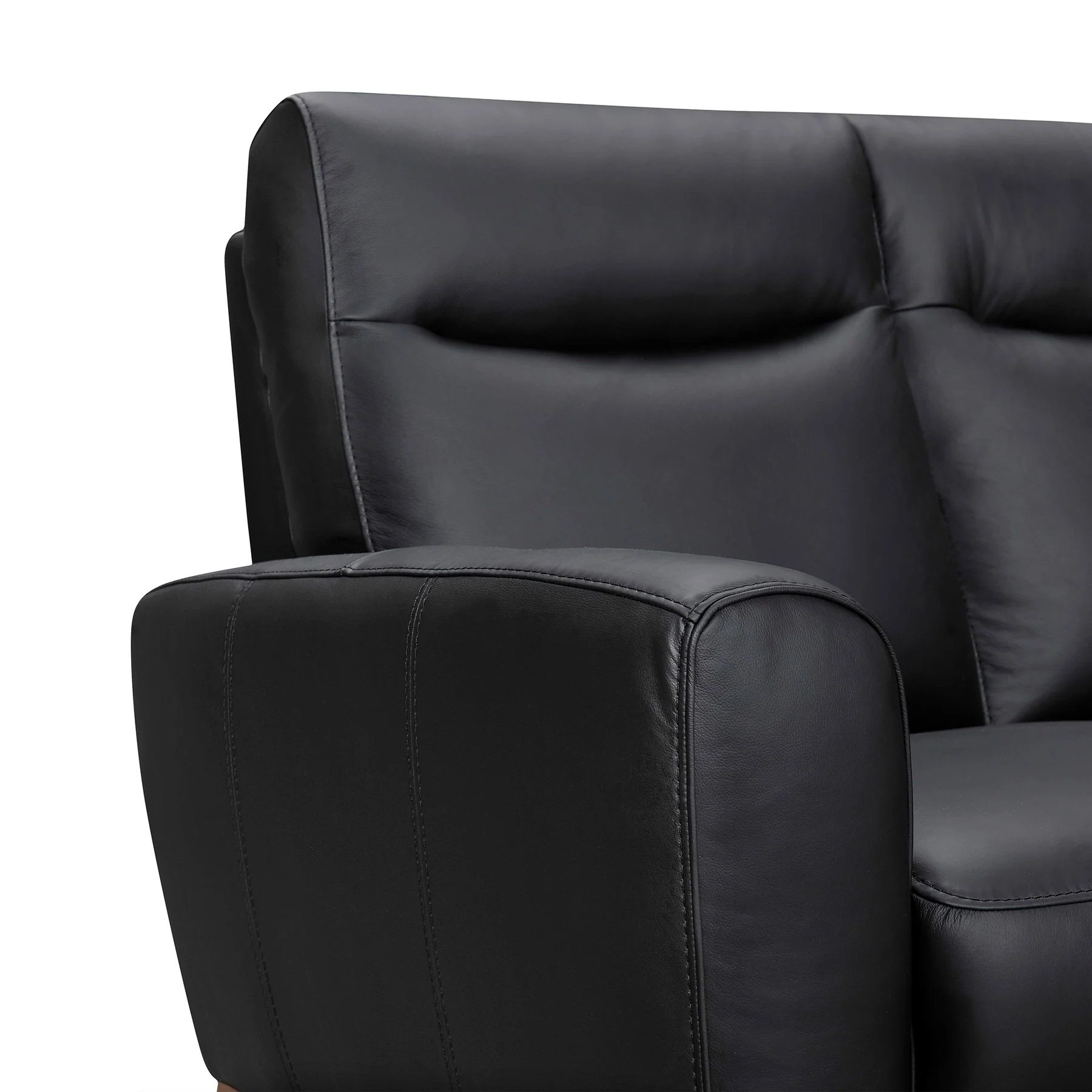 Greyson 83" Black Leather Sofa - Image 5