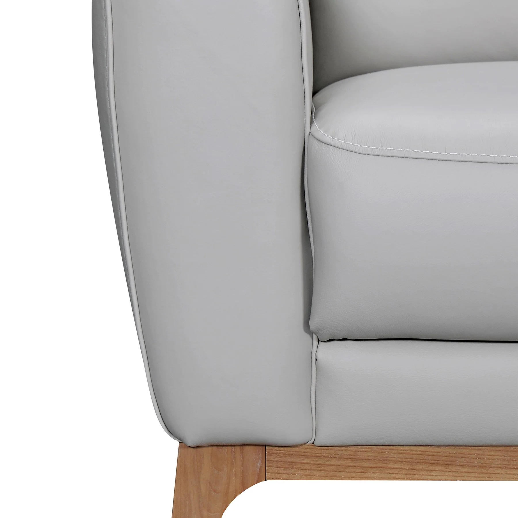 Greyson 83" Dove Gray Leather Sofa - Image 4