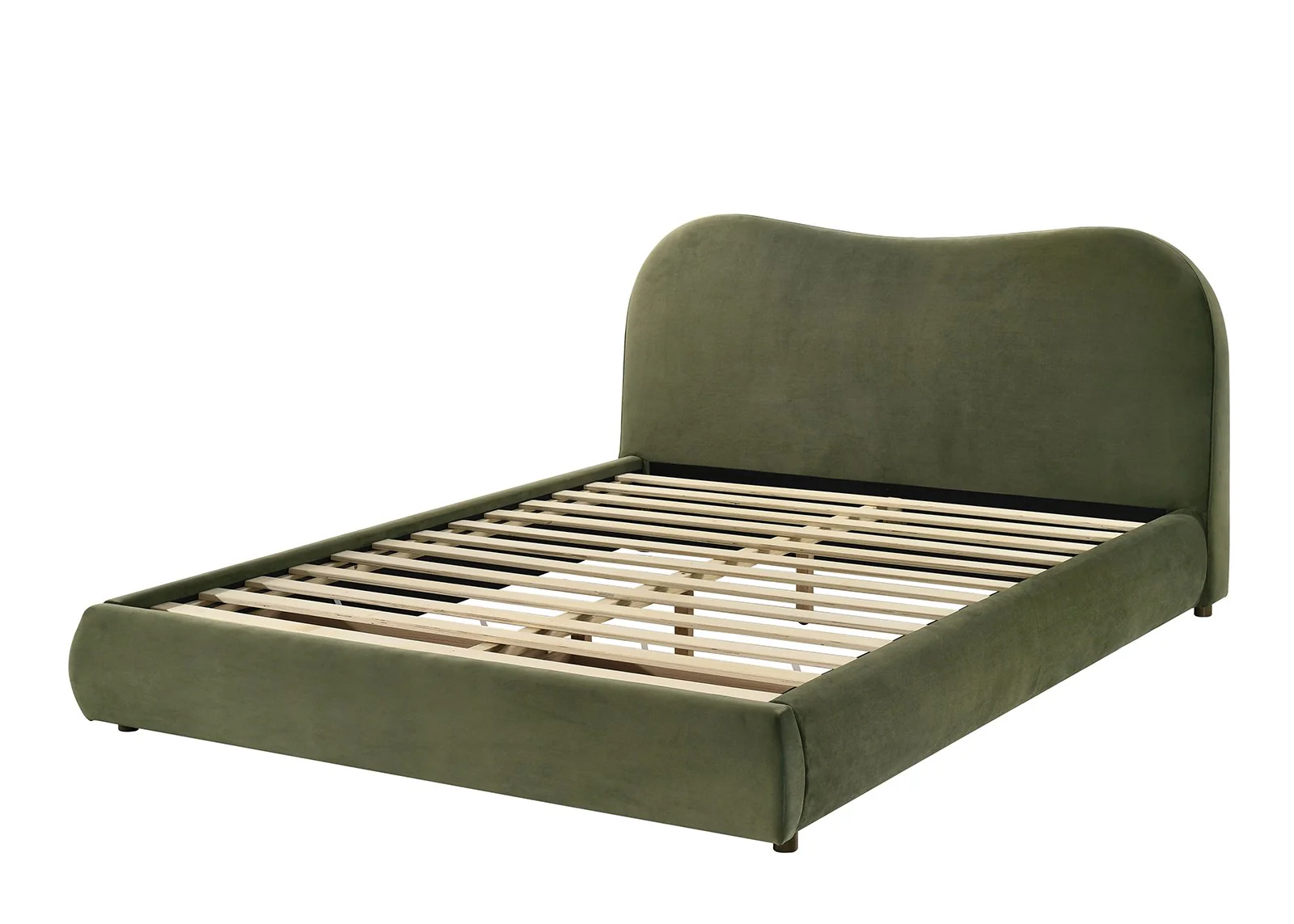 Grimsby Queen Bed, Olive Green Velvet - Image 5