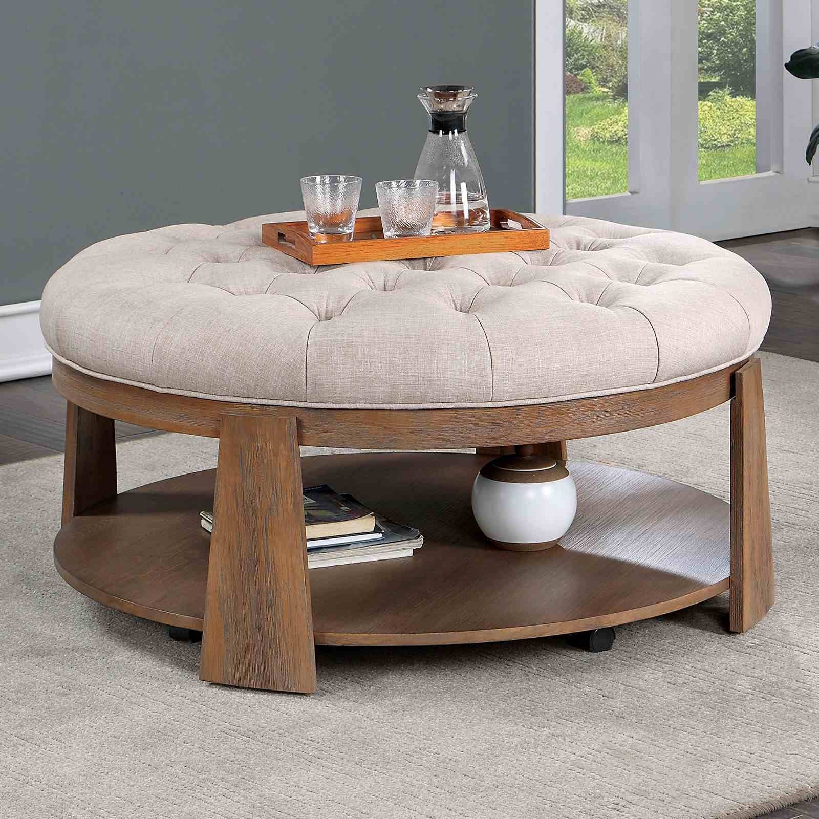 Guis Round Coffee Table, Beige