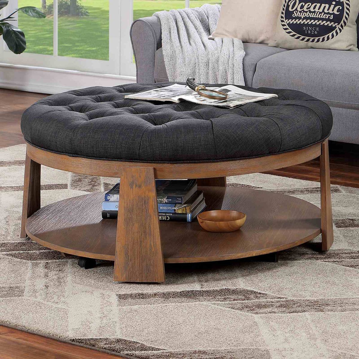 Guis Round Coffee Table, Dark Gray