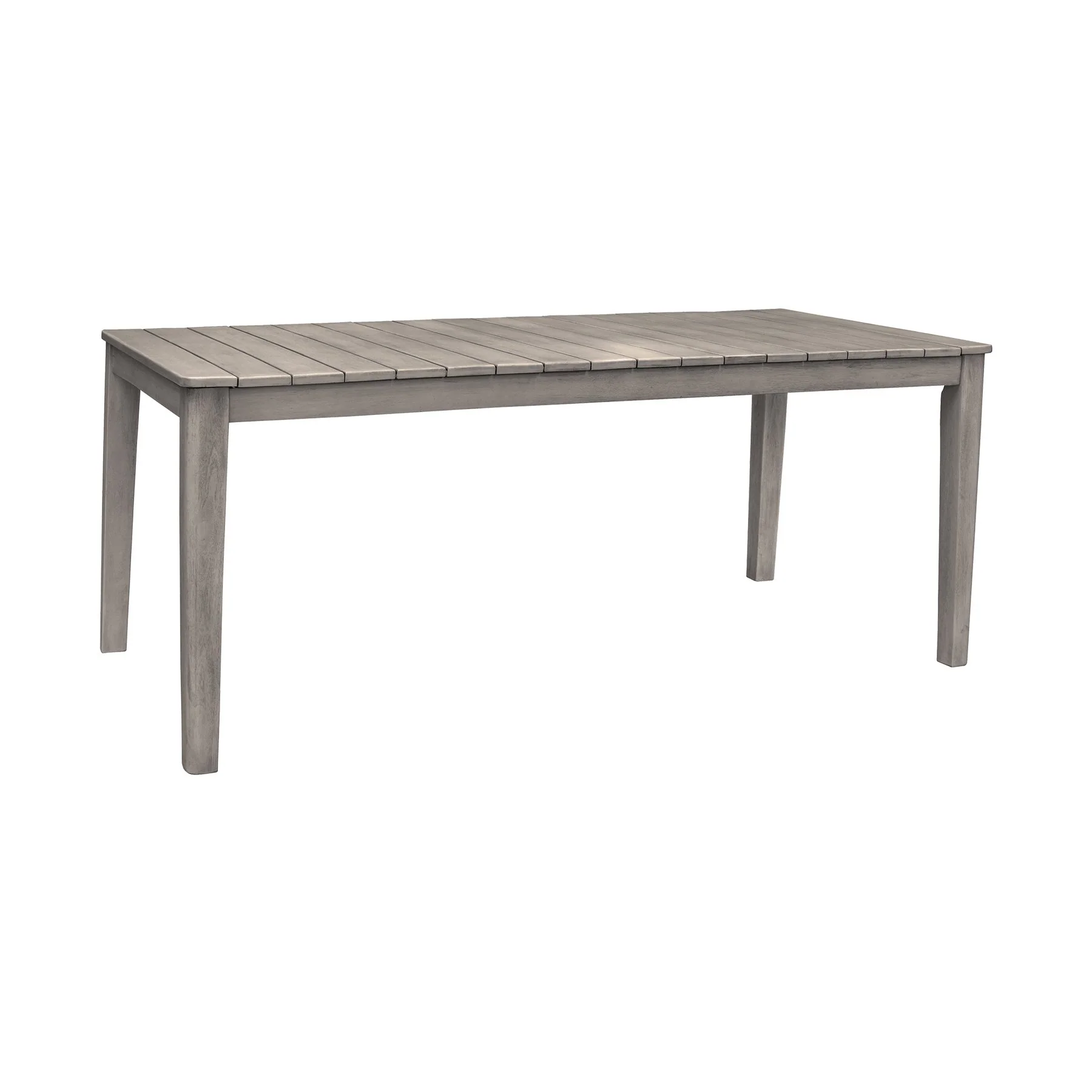 Haiti Outdoor Patio 7-Piece Dining Table Set with Side Chairs in Gray Acacia Wood and Rope - Image 2