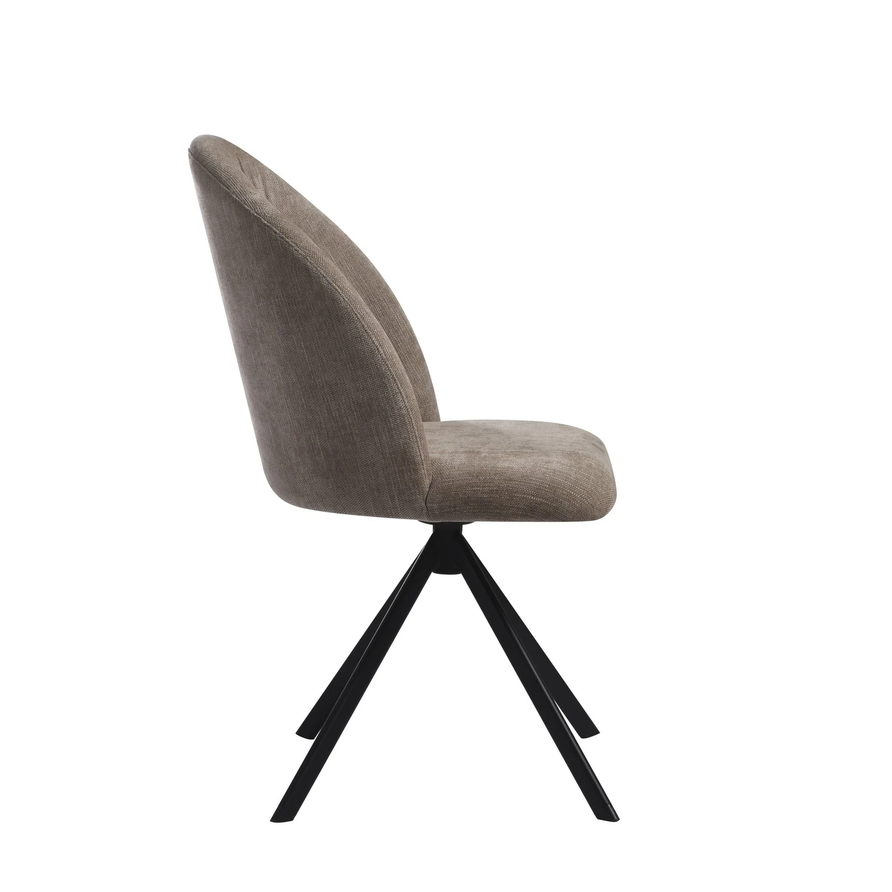 Hallie Contemporary Swivel Curved Back Almond Upholstered Dining Chair - Set of 2 - Image 3