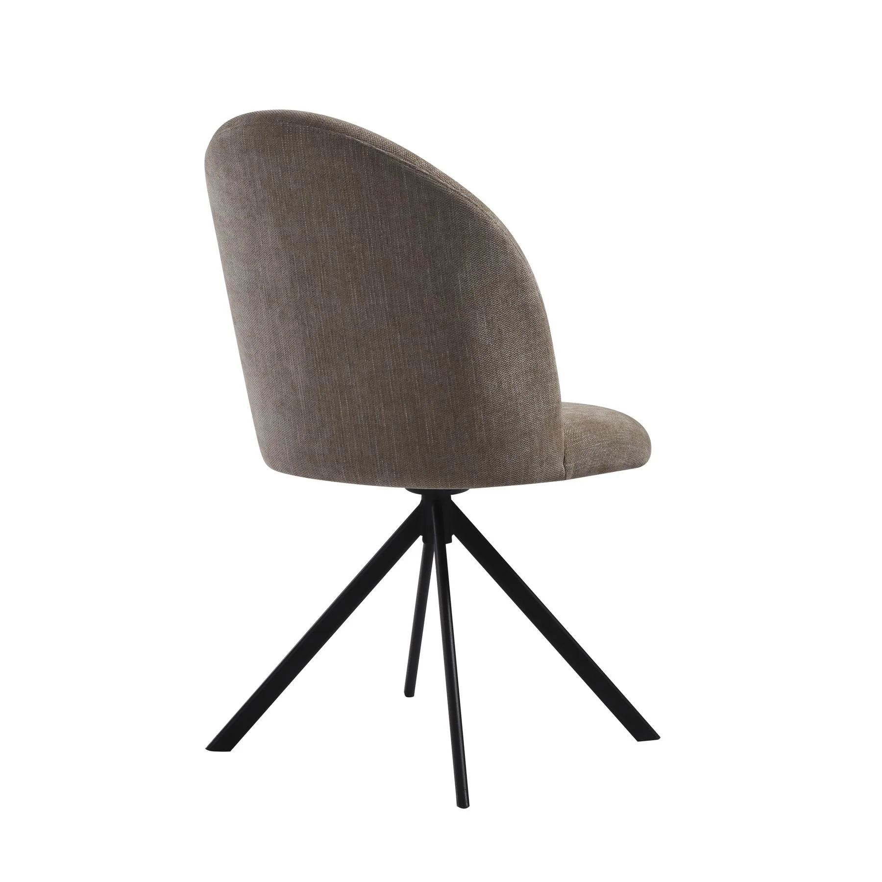 Hallie Contemporary Swivel Curved Back Almond Upholstered Dining Chair - Set of 2 - Image 4