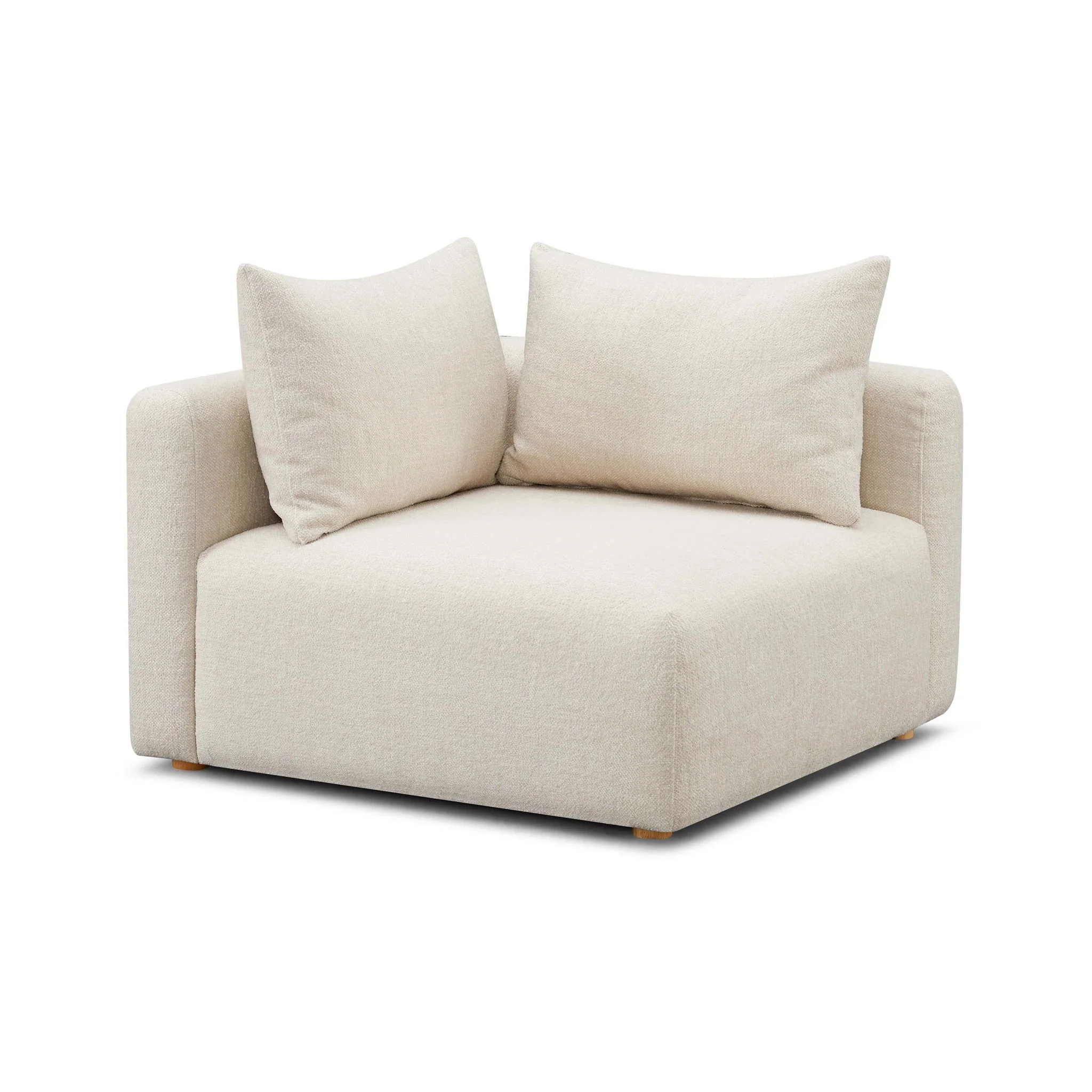 Hangover Cream Heavy Textured Fabric Modular Corner Chair
