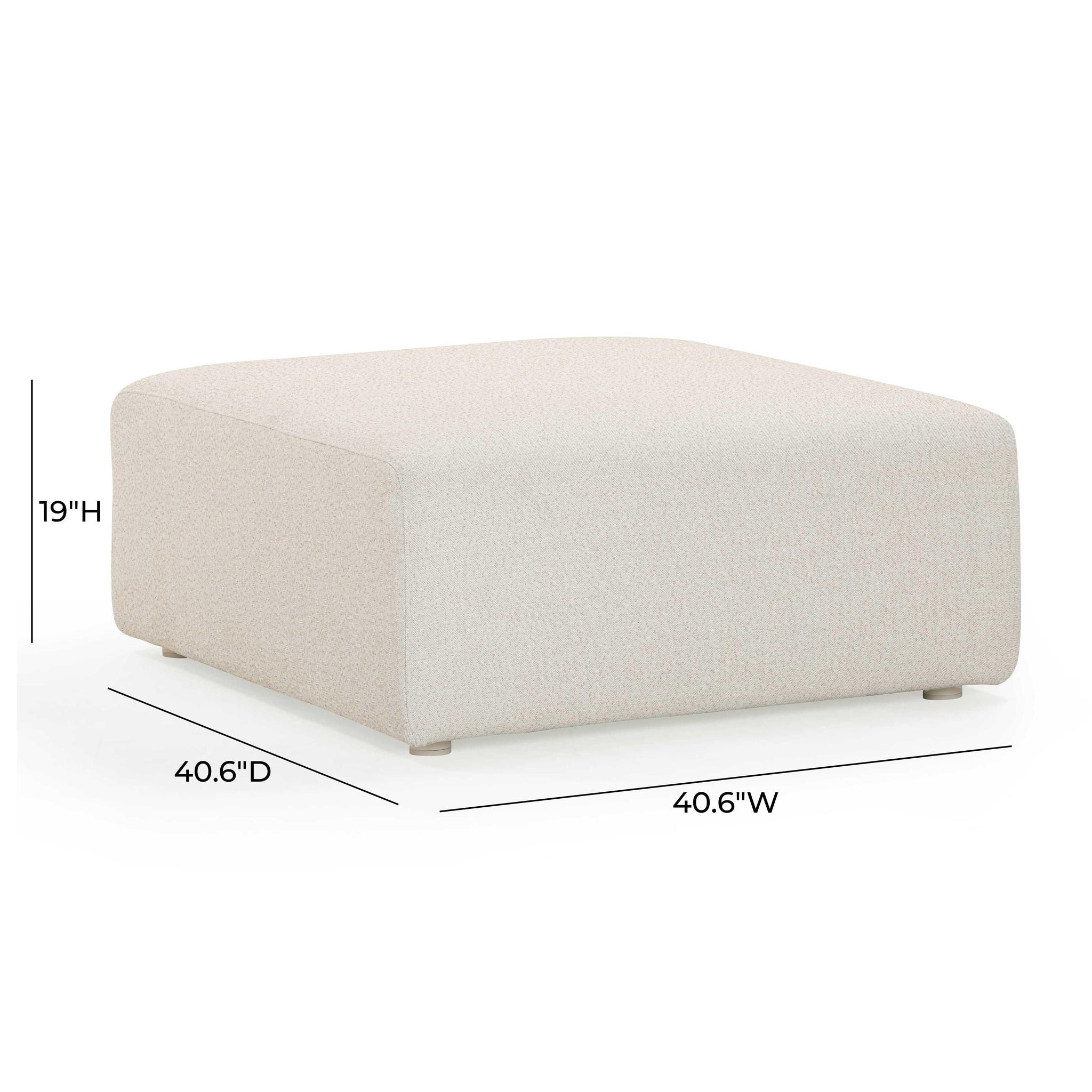 Hangover Cream Outdoor Ottoman - Image 6