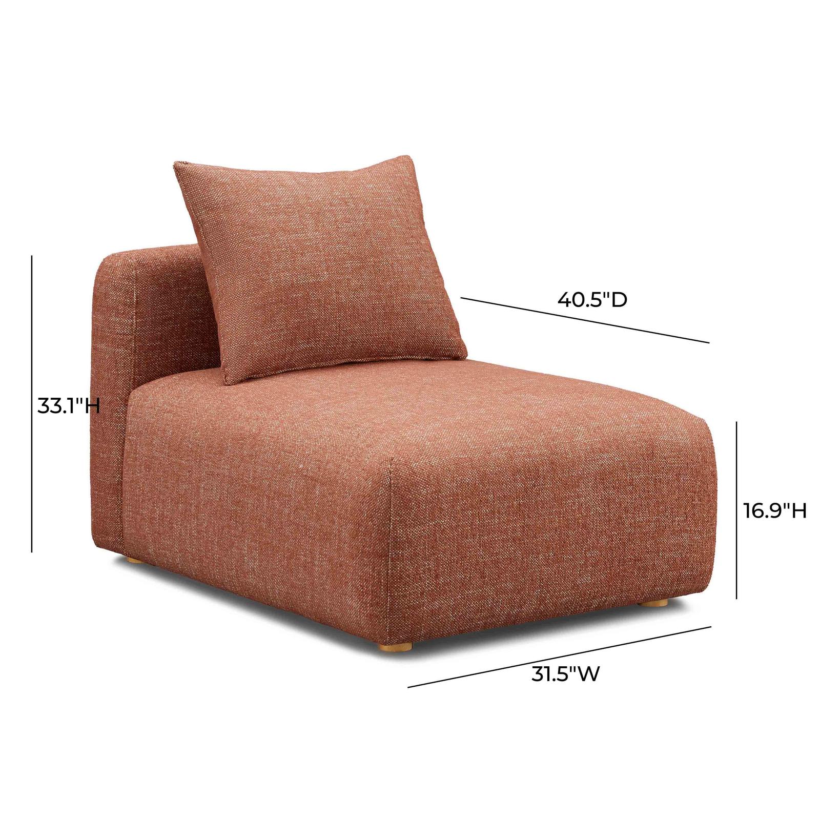 Hangover Sedona Red Textured Fabric Modular Armless Chair - Image 5