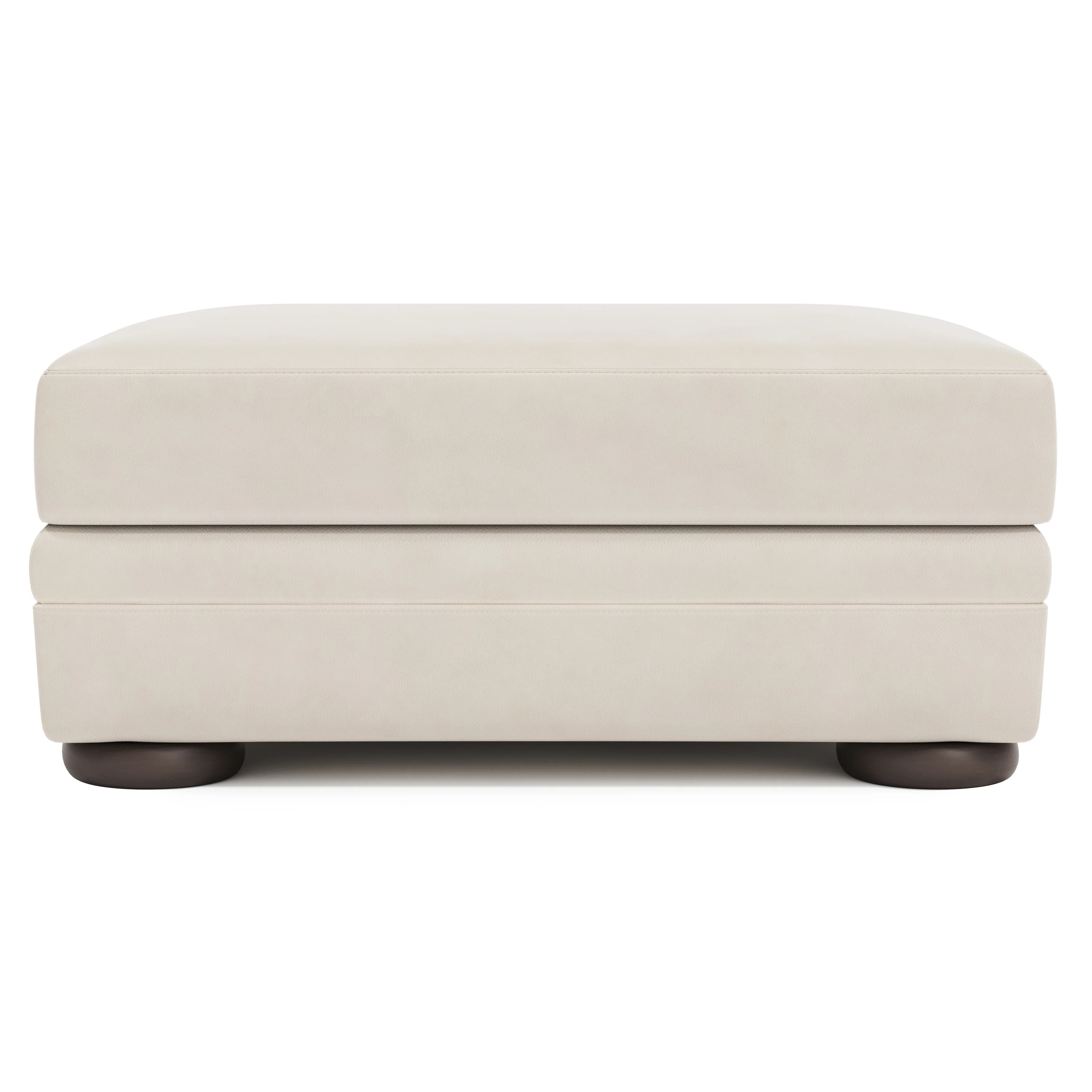 Harrison Leather Ottoman - Image 2