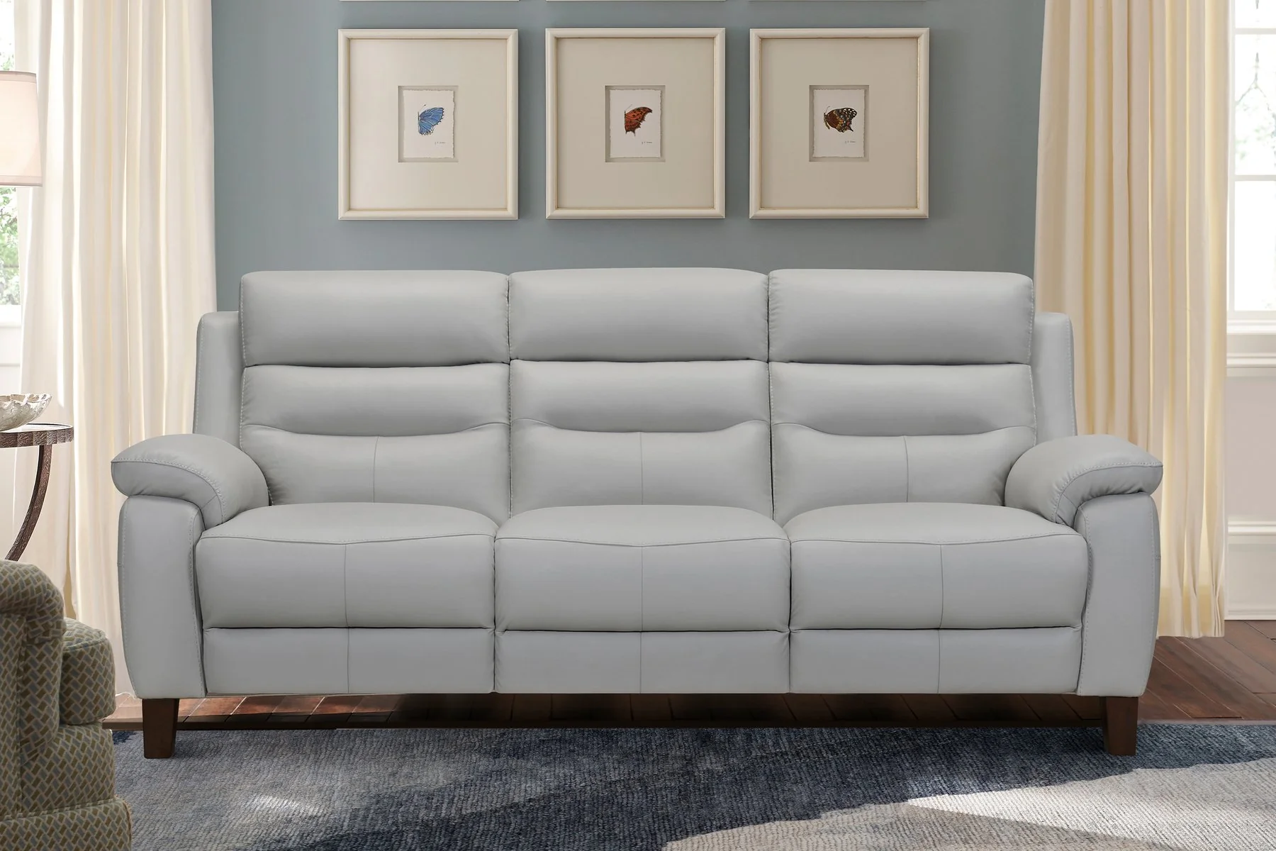 Hayward 82" Dove Gray Genuine Leather Power Reclining Sofa - Image 8