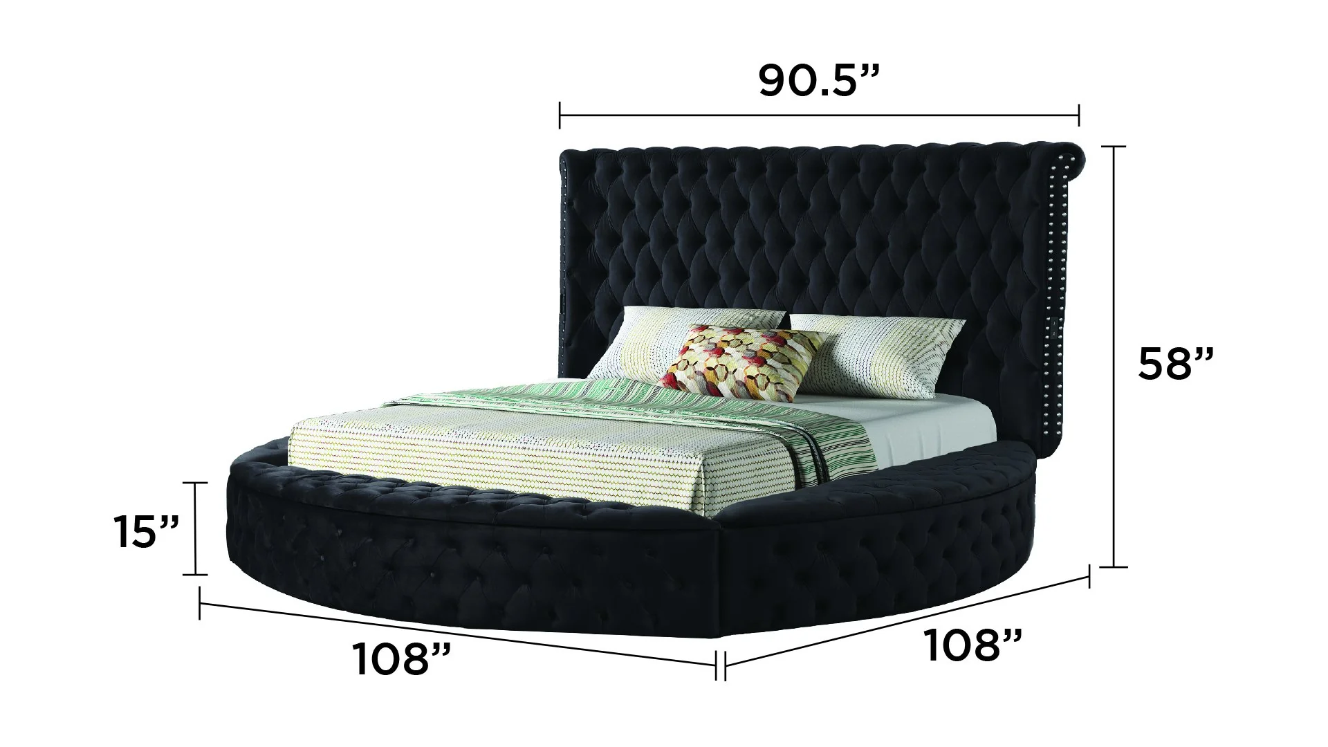 Hazel Queen Bed 4 Black - Image 5