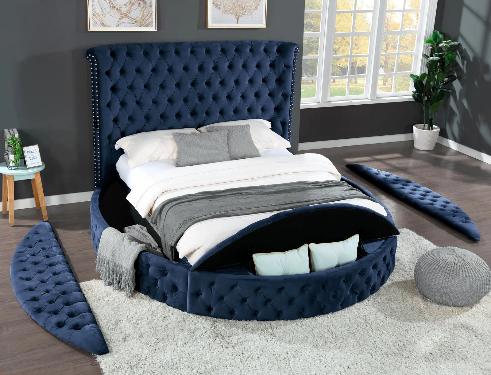 Hazel Queen Bed 5 Blue - Image 4